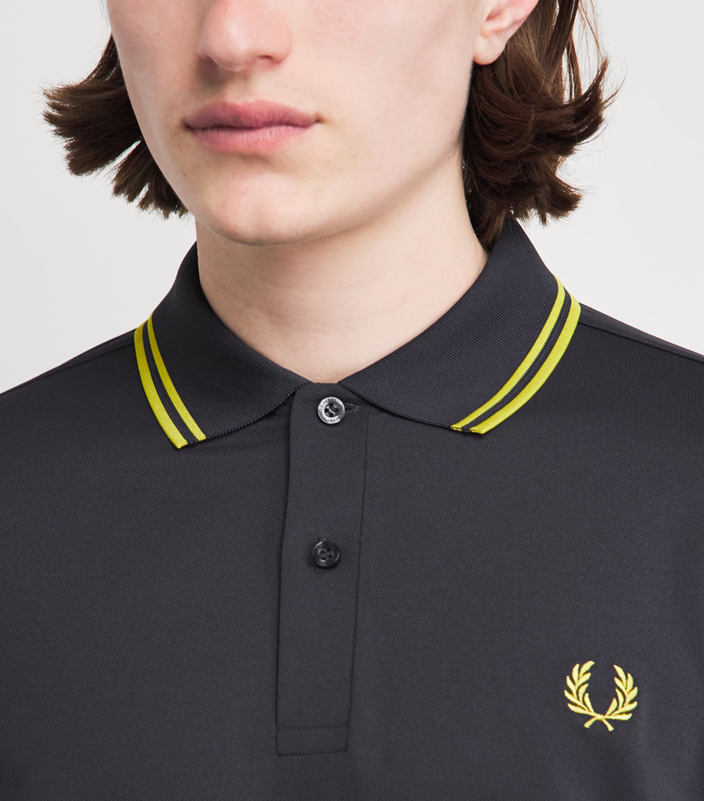 Fred Perry Mens Piqué Logo Tennis Polo Shirt Anchor Grey Image 3