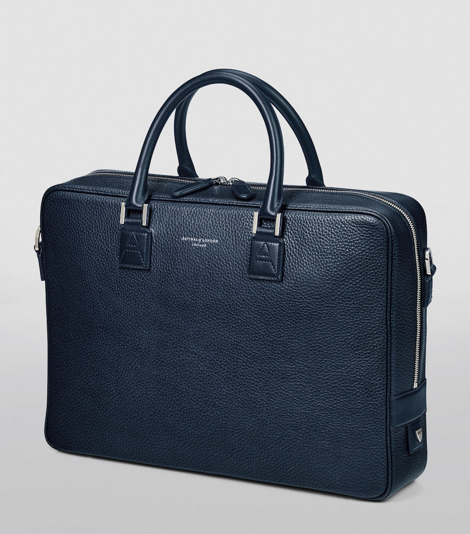 Leather Mount Street Briefcase Bag NAVY Image 7