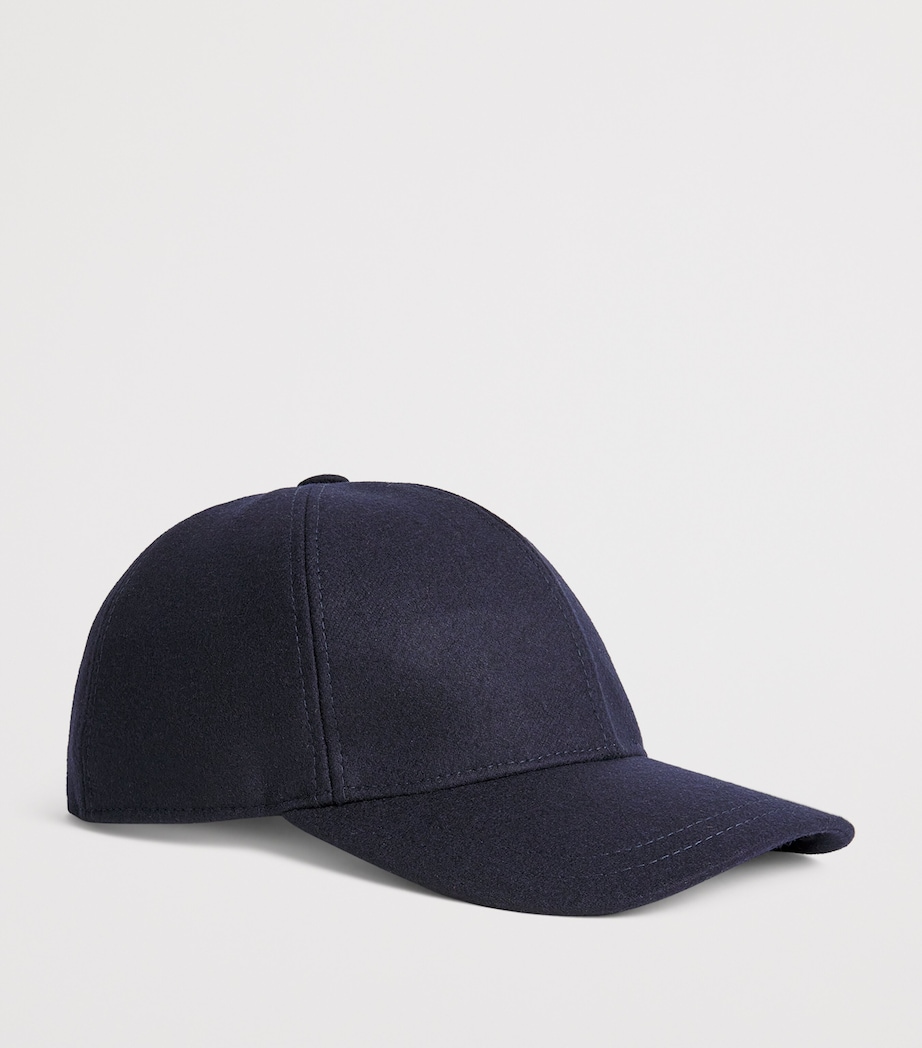 Virgin Wool Shield Baseball Cap 002 DARK BLUE Image 2