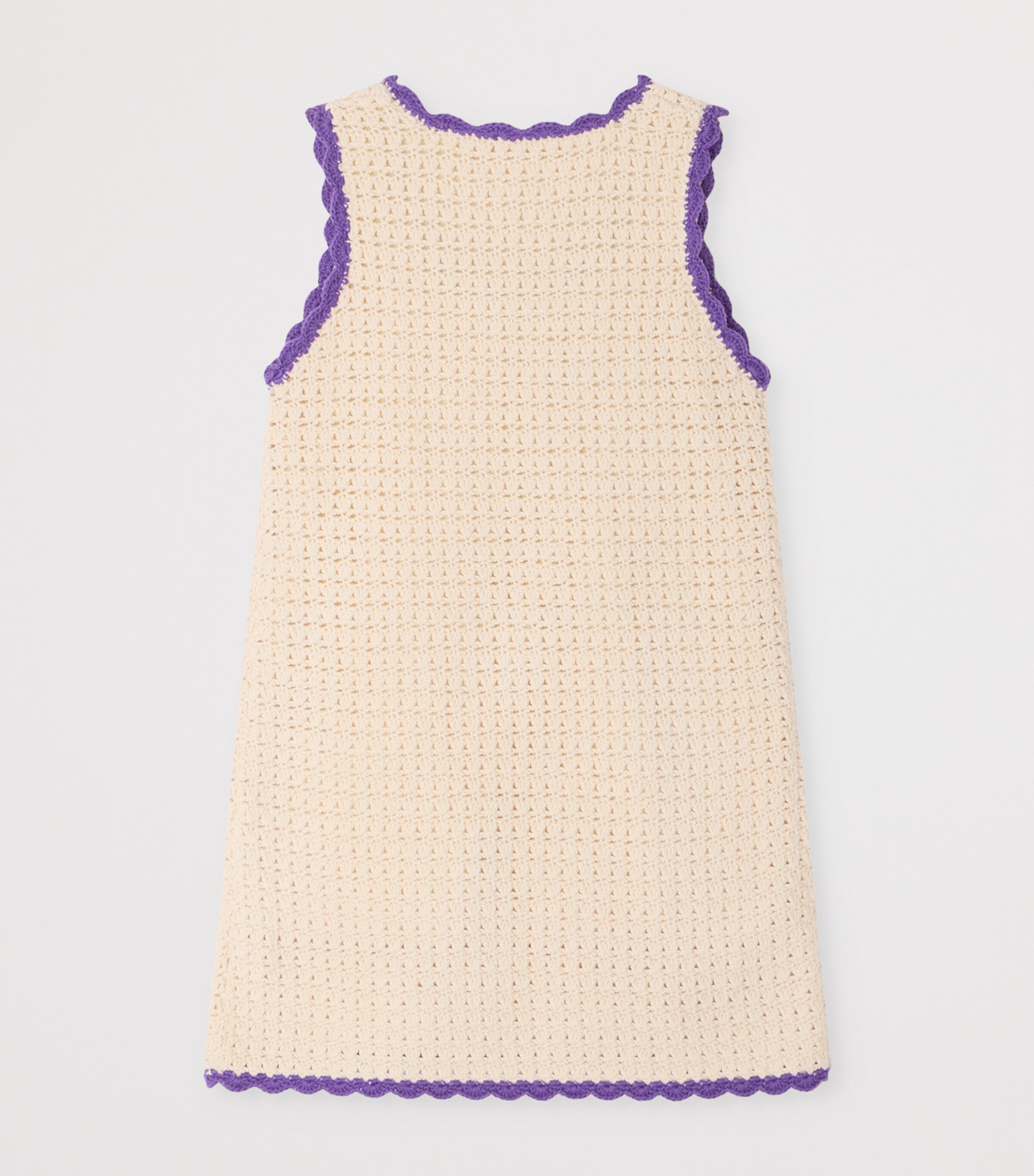 Bonpoint Cotton Crochet Lali Dress (4-8 Years) Ecru Image 2