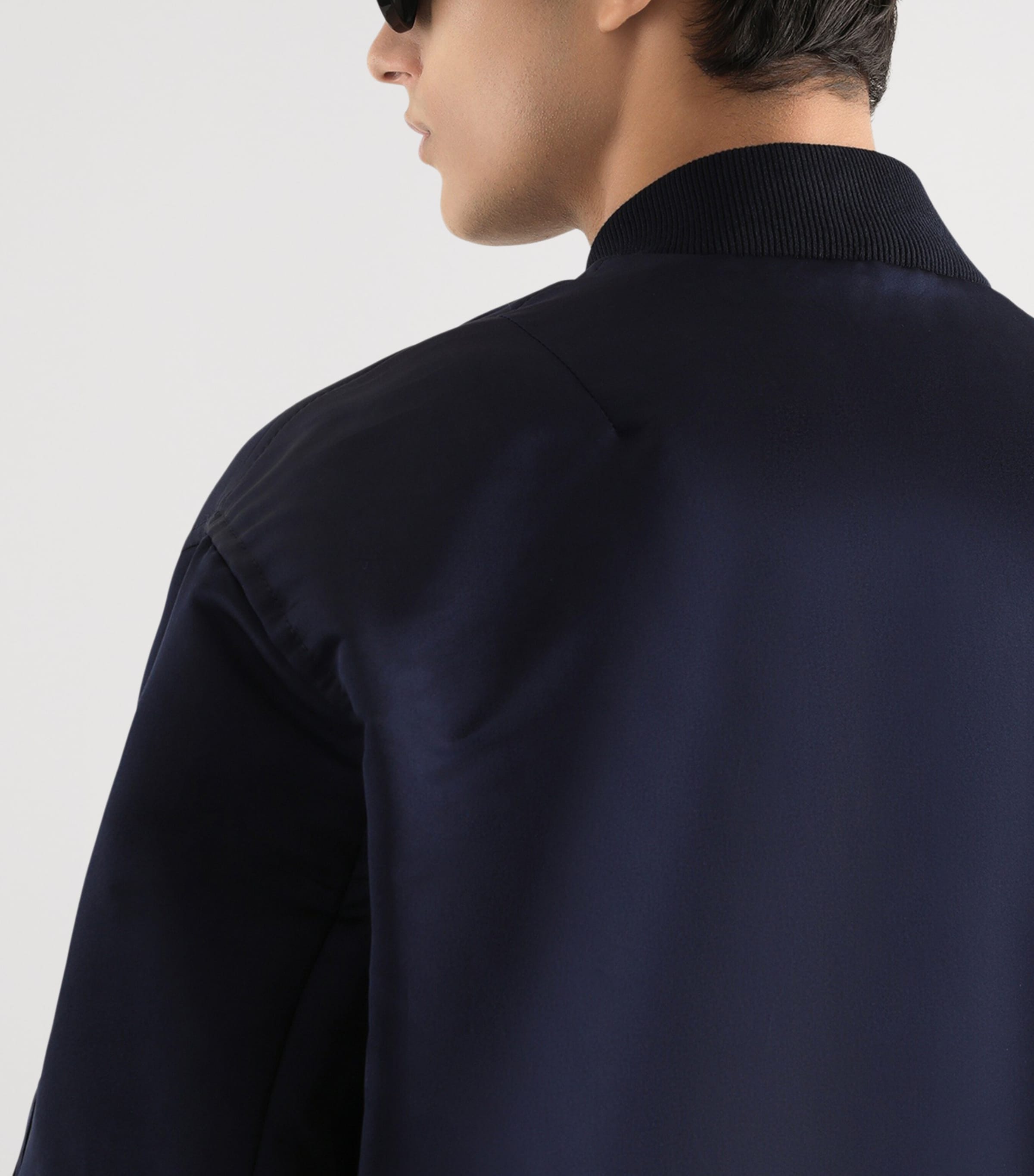 Dolce&Gabbana Mens Silk Duchesse Bomber Jacket Very Dark Blue Image 5