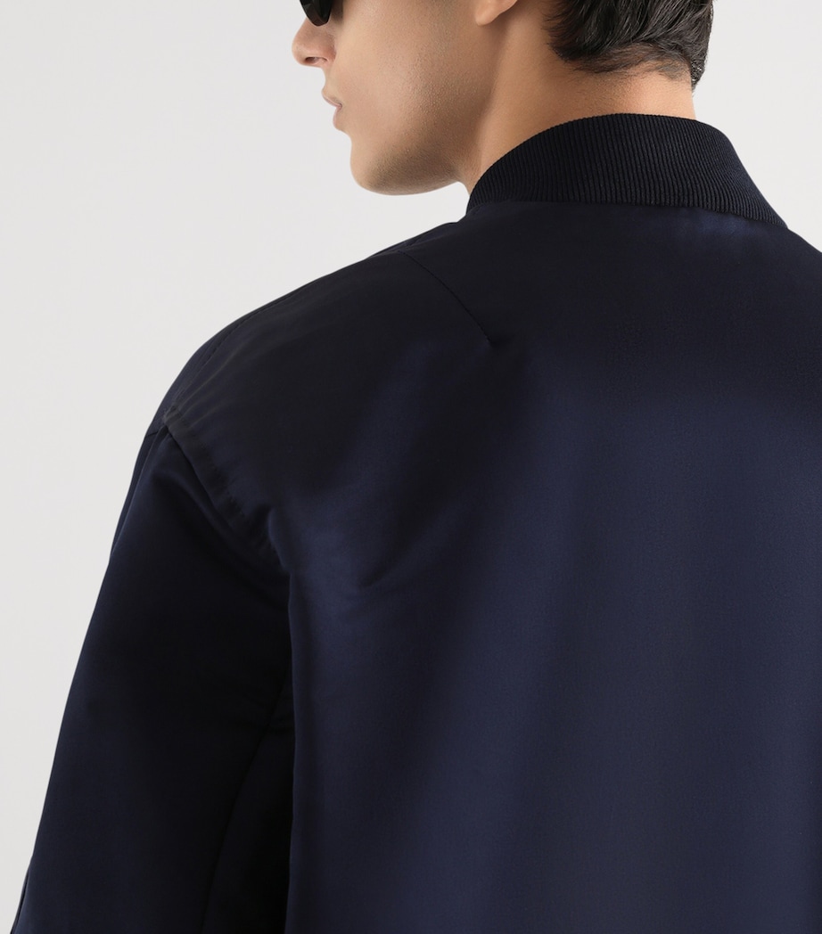 Dolce&Gabbana Mens Silk Duchesse Bomber Jacket Very Dark Blue Image 5