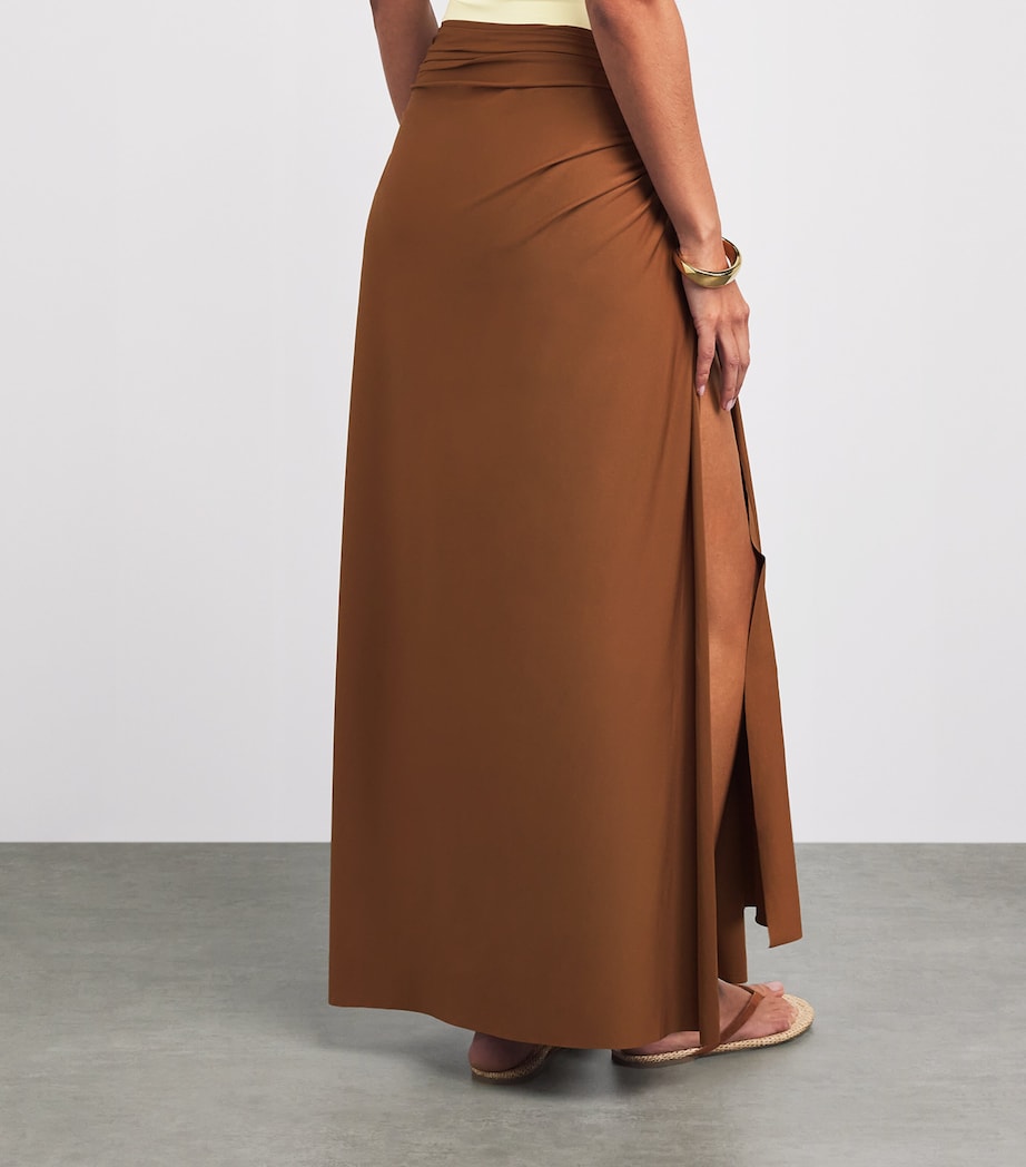 Maygel Coronel Womens Capella Pareo Maxi Skirt Cocoa Brown Image 5