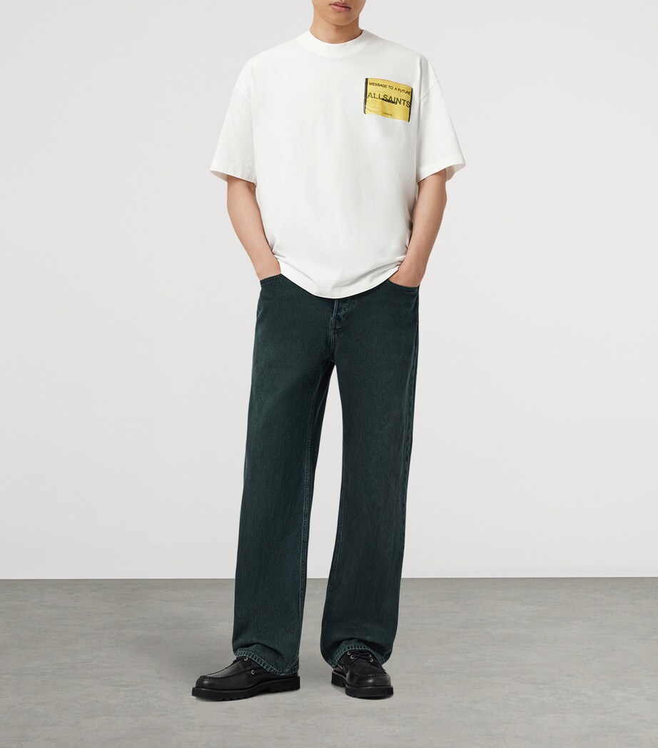 AllSaints Mens Organic Cotton Violation T-Shirt Chalk White Image 5