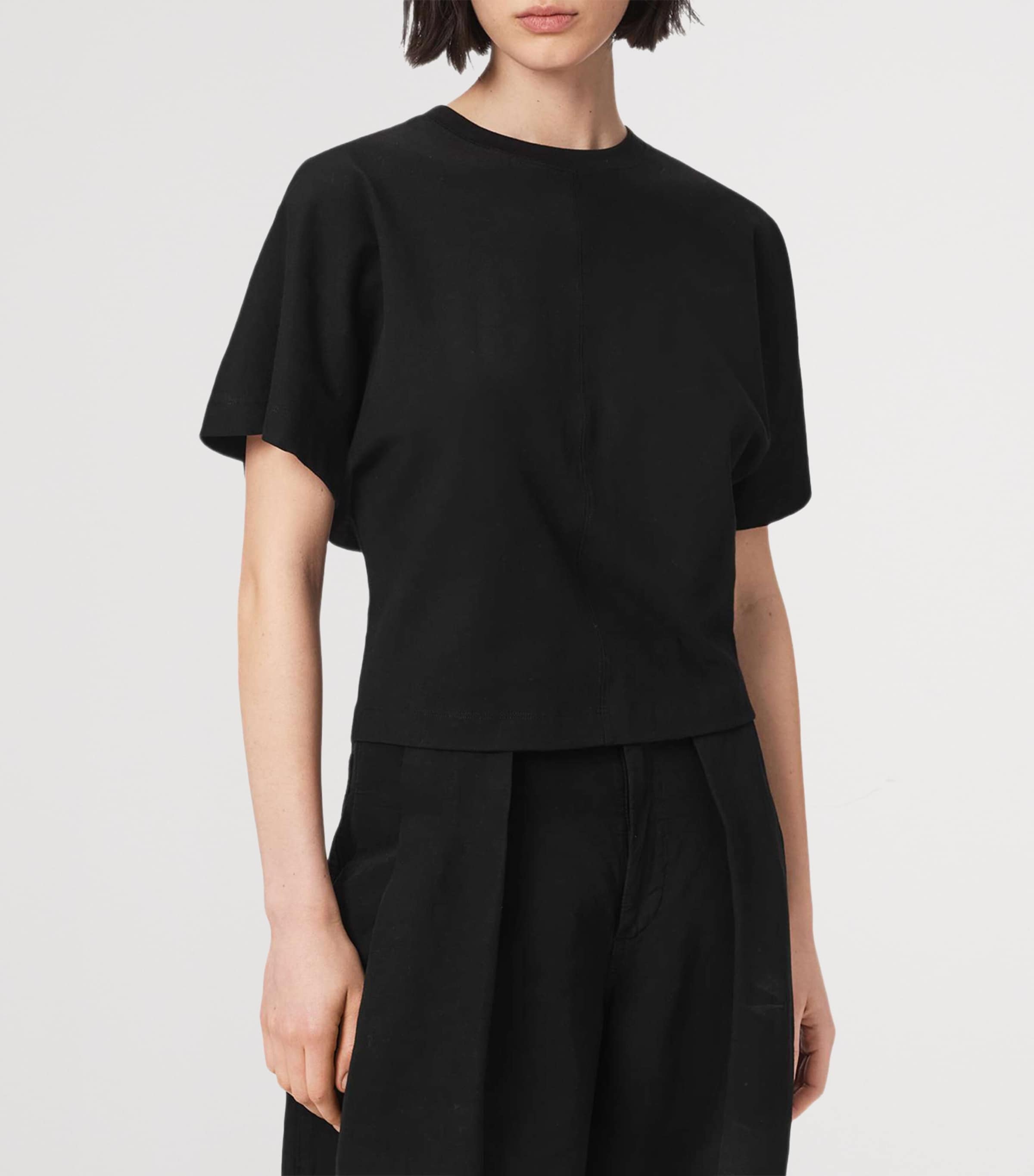 AllSaints Womens Organic Cotton Eden Artia T-Shirt Black Image 3