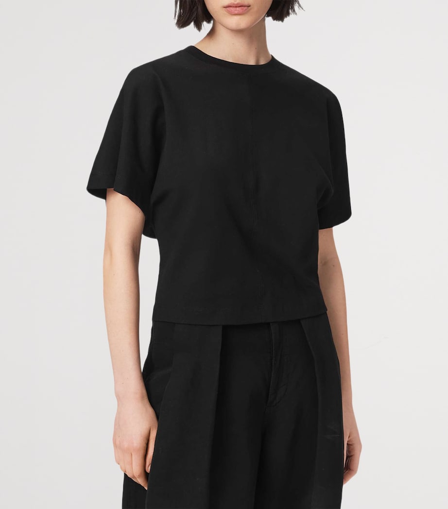AllSaints Womens Organic Cotton Eden Artia T-Shirt Black Image 3