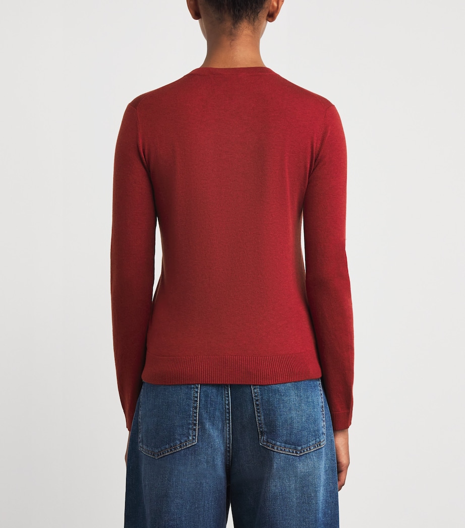 Knit Crew-Neck Sweater BERRY RED Image 4