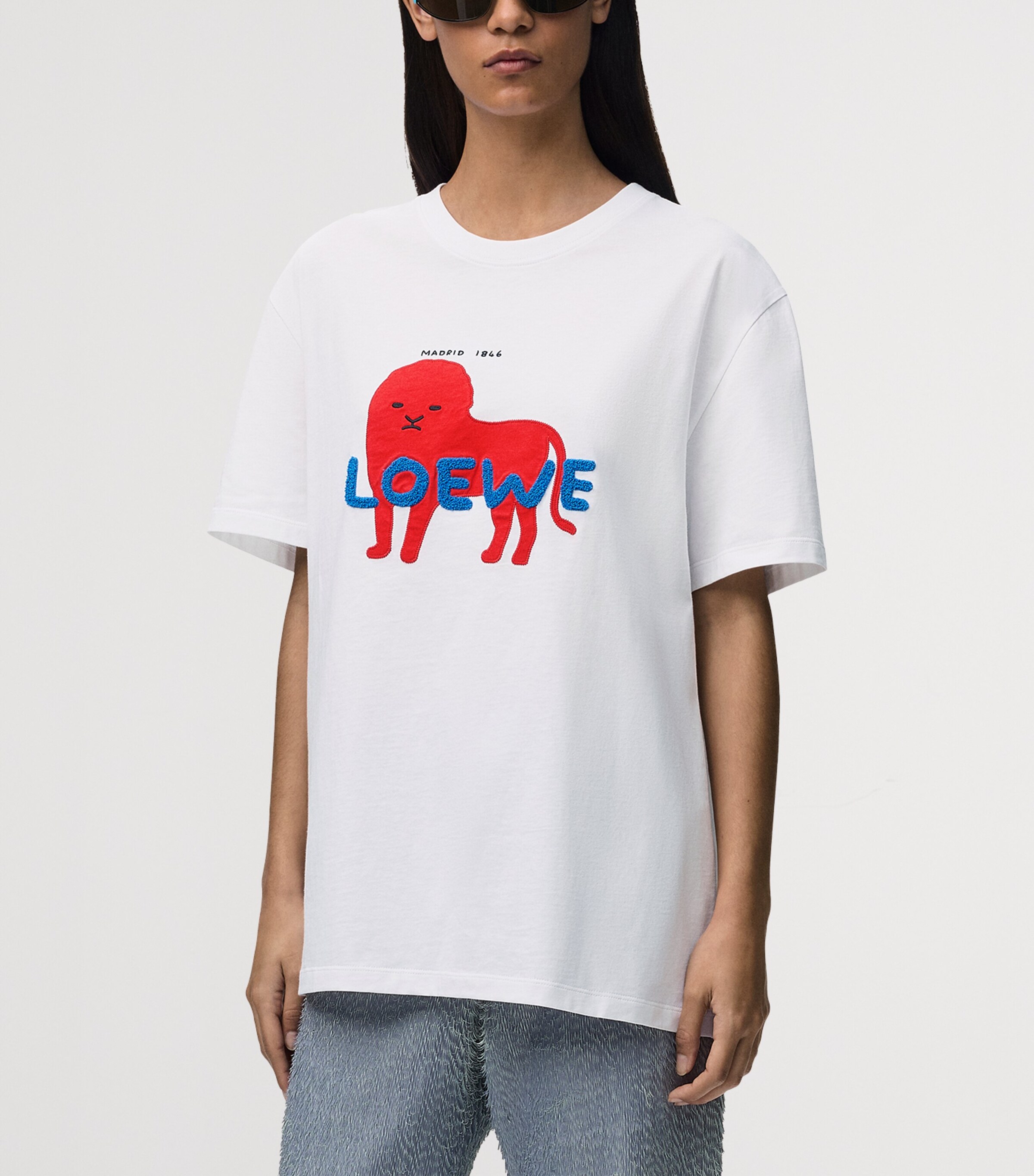 LOEWE Mens Logo Relaxed T-Shirt White Image 6