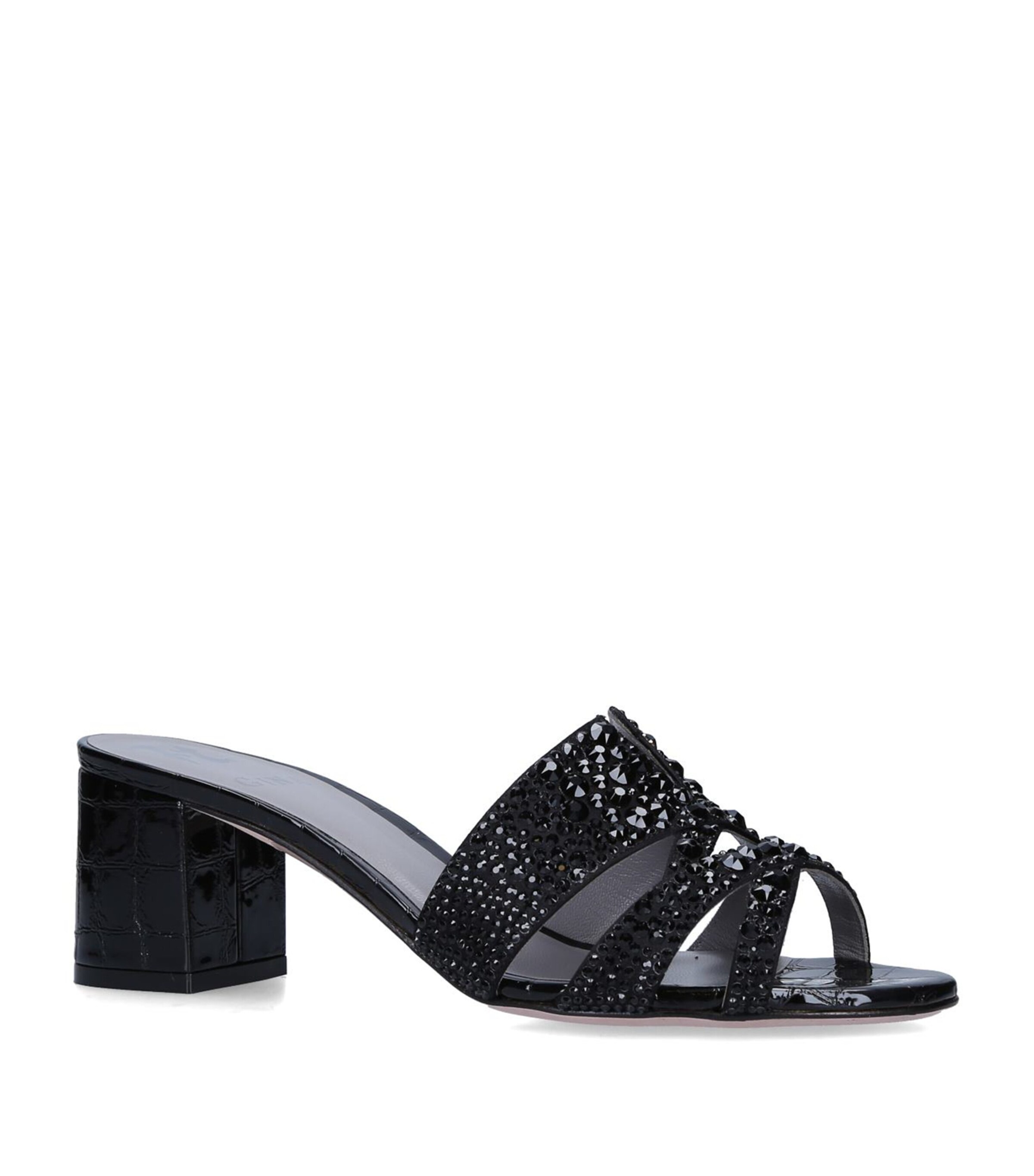 Gina Leather Orsay Mules 50 Black Image 3