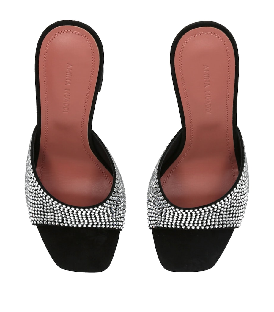 Embellished Leather Lupita Heeled Mules 95 BLACK Image 3