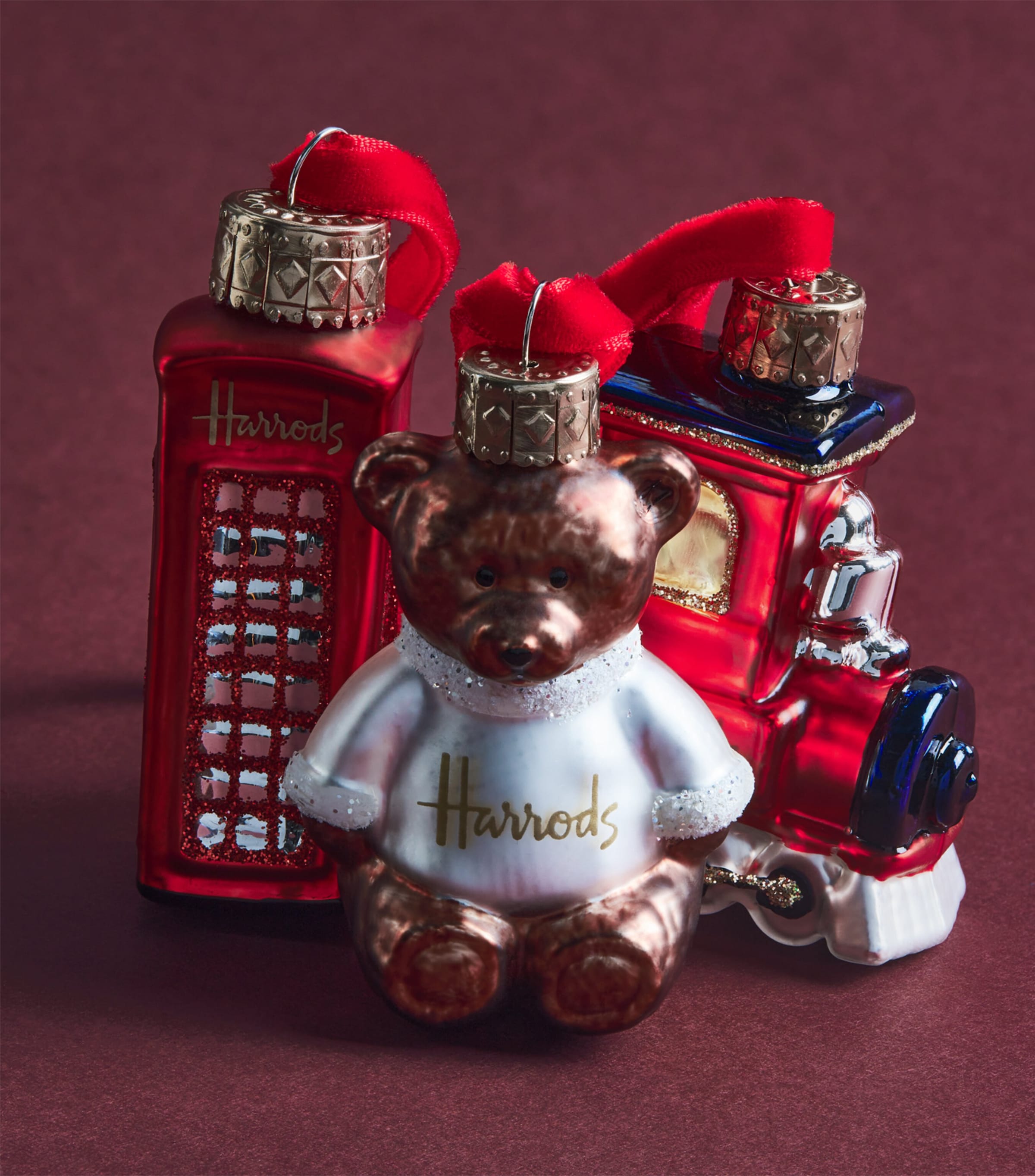 Harrods Mini Christmas Tree Decorations (Set of 6) Image 3