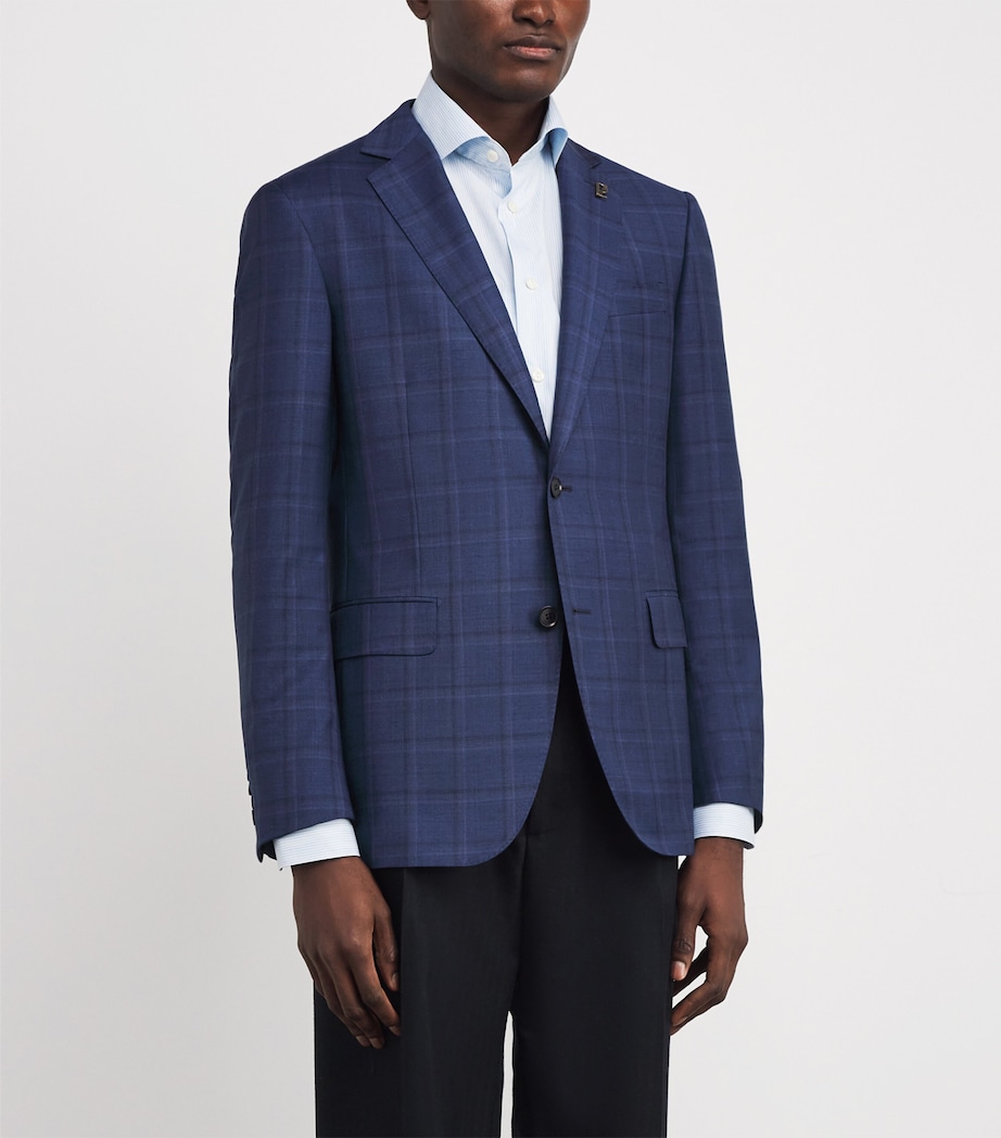 Wool Check Blazer 01 BLUE NAVY Image 3