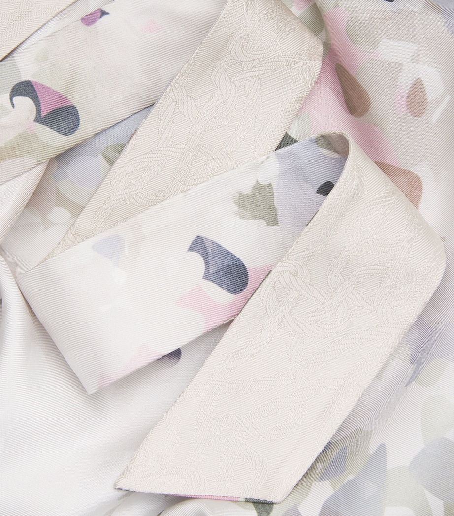 Agnona Womens Silk Patterned Midi Dress Stone Image 5