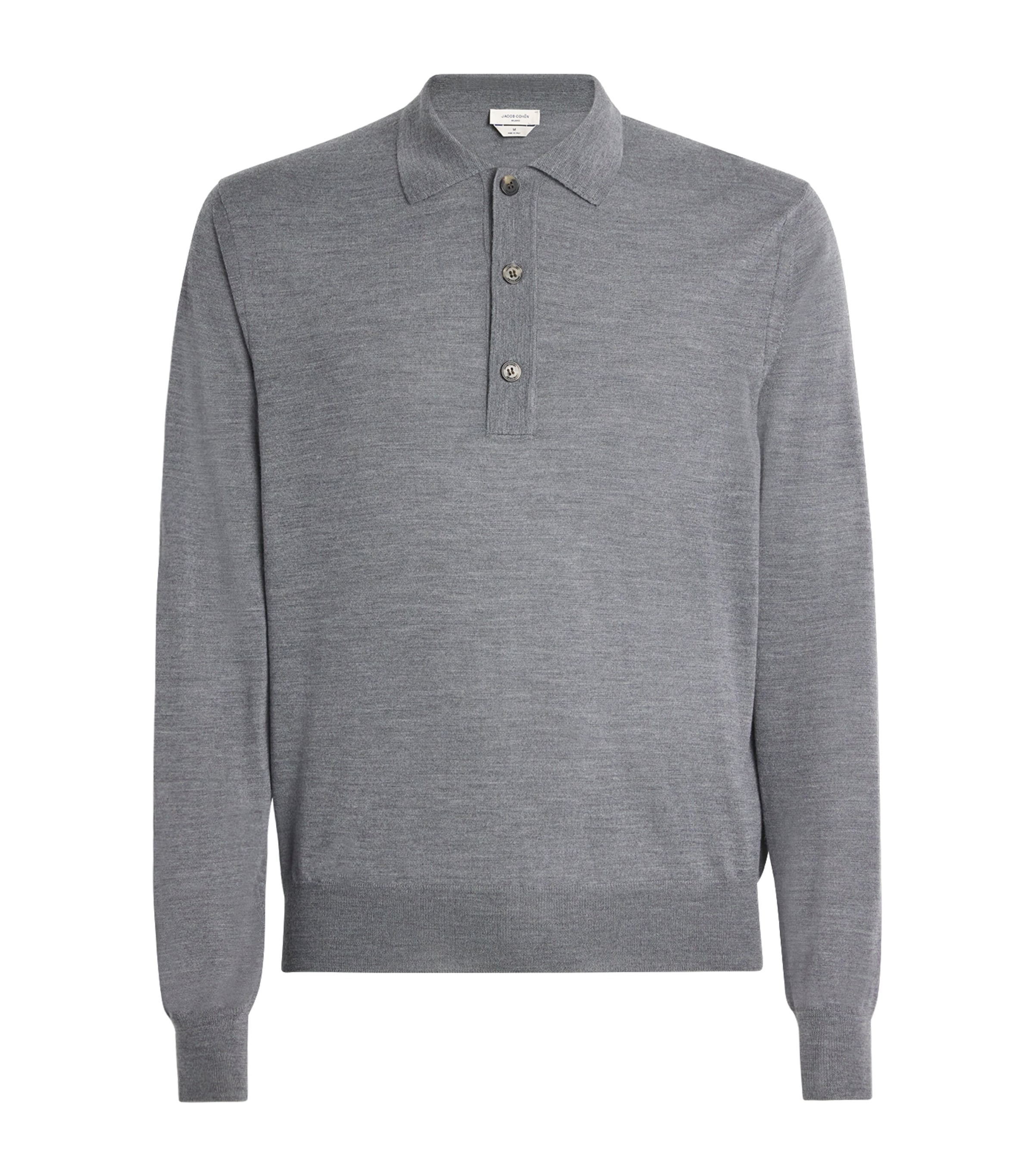 Jacob Cohen Cashmere-silk Polo Sweater In Gray