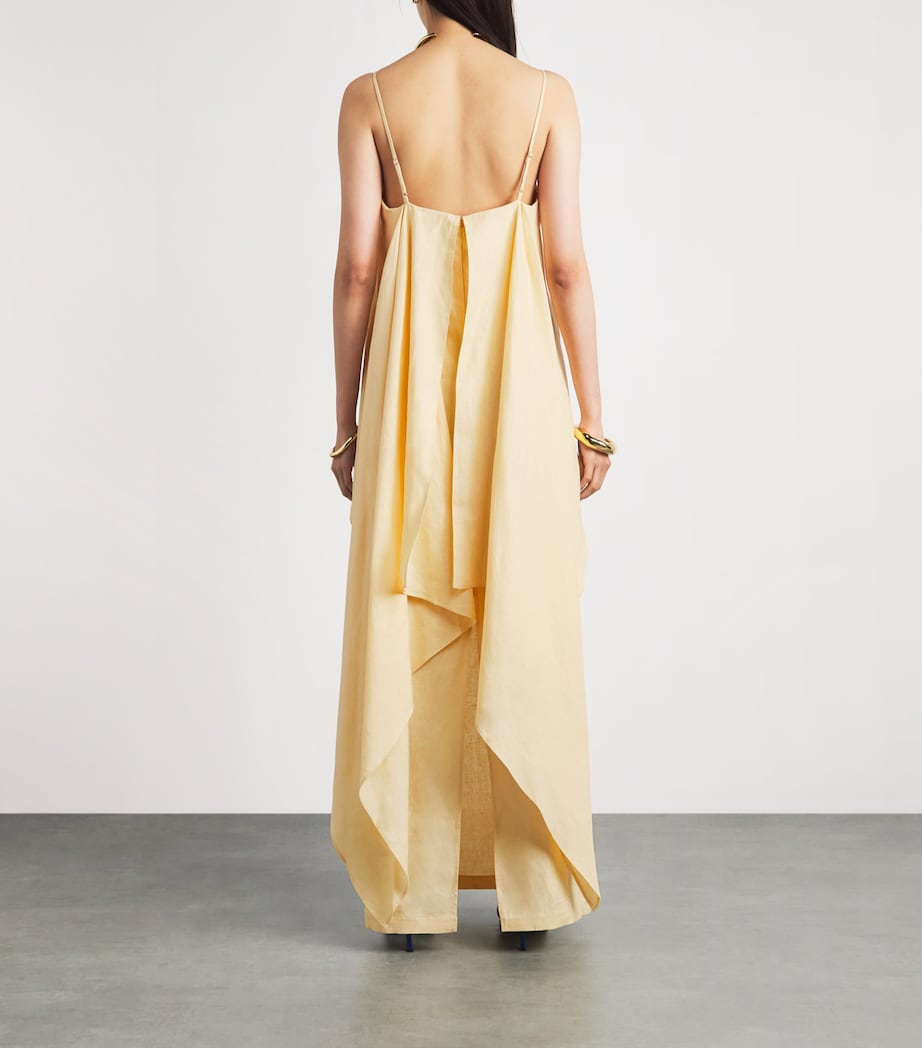 STAUD Womens Linen Valencia Maxi Dress Butter Butr Image 4