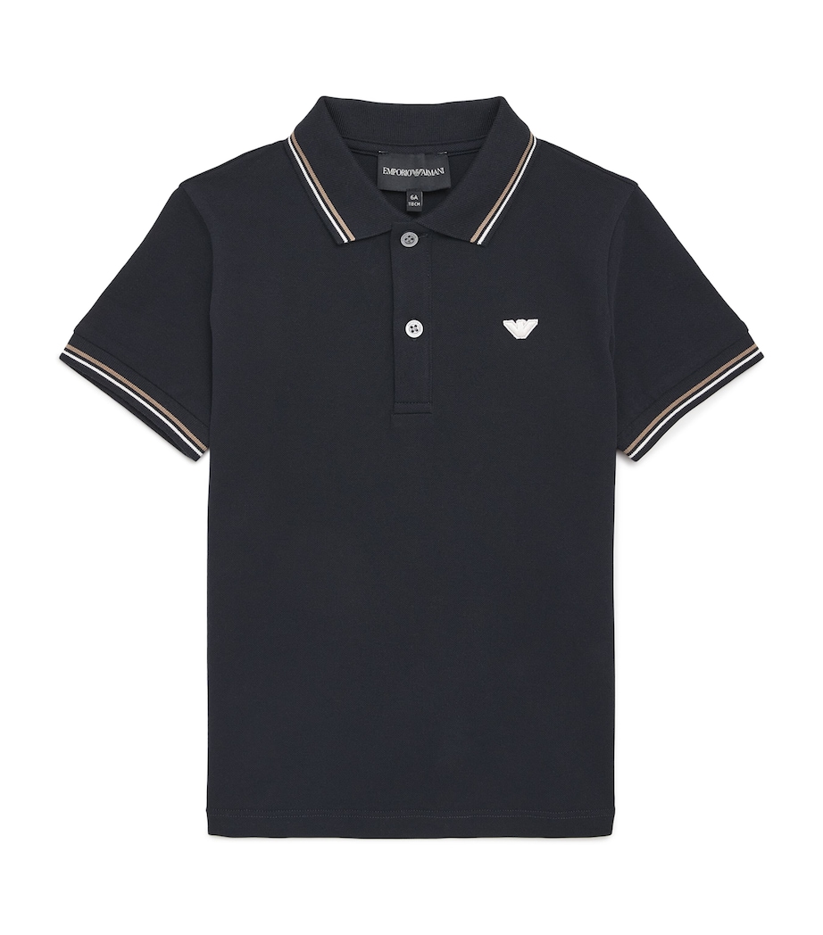 Stretch-Cotton Logo Polo Shirt (4-16 Years) ICONICO 0920 BLU NAV Image 1