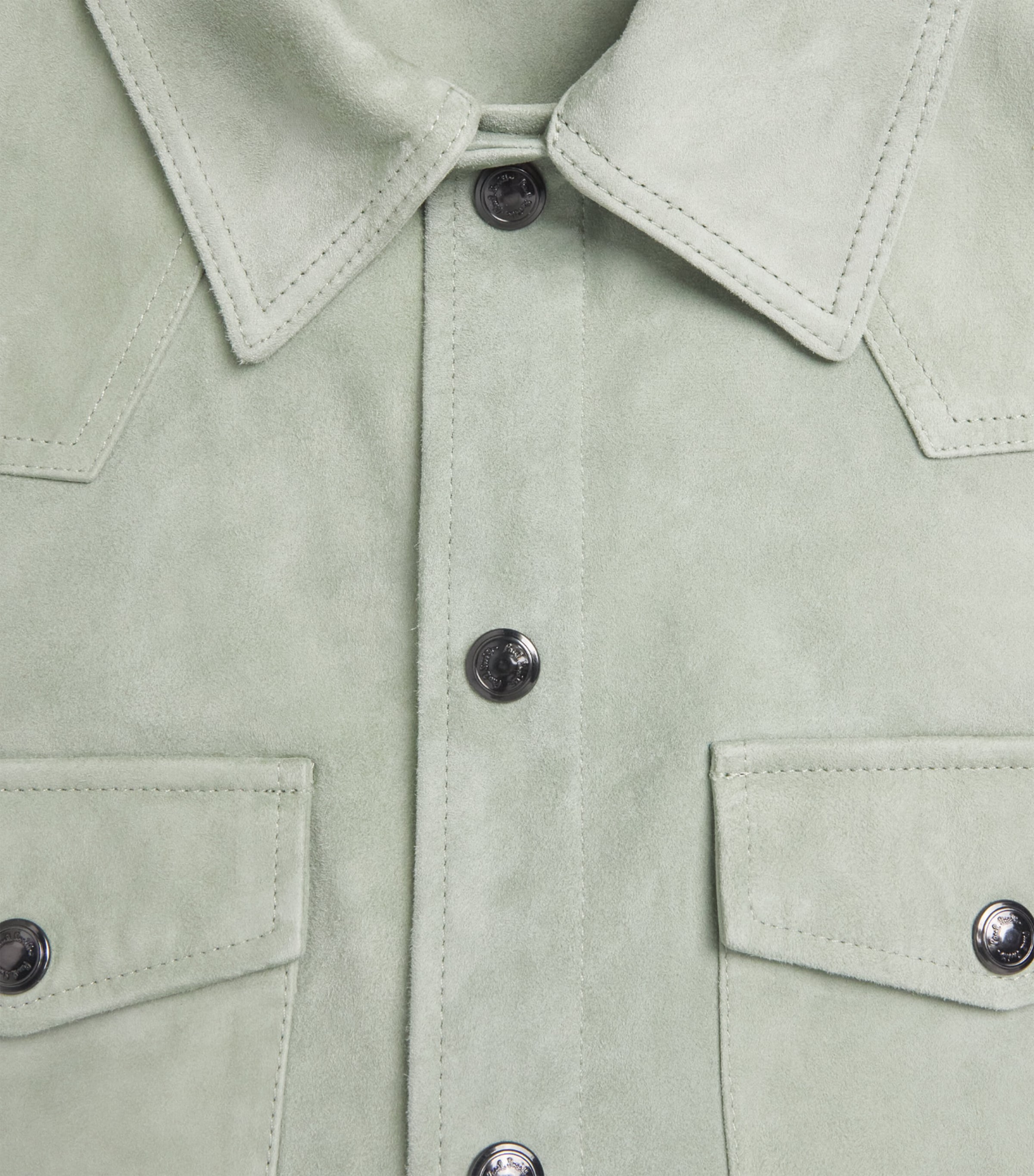 Paul Smith Mens Suede Slim Overshirt Green Image 6