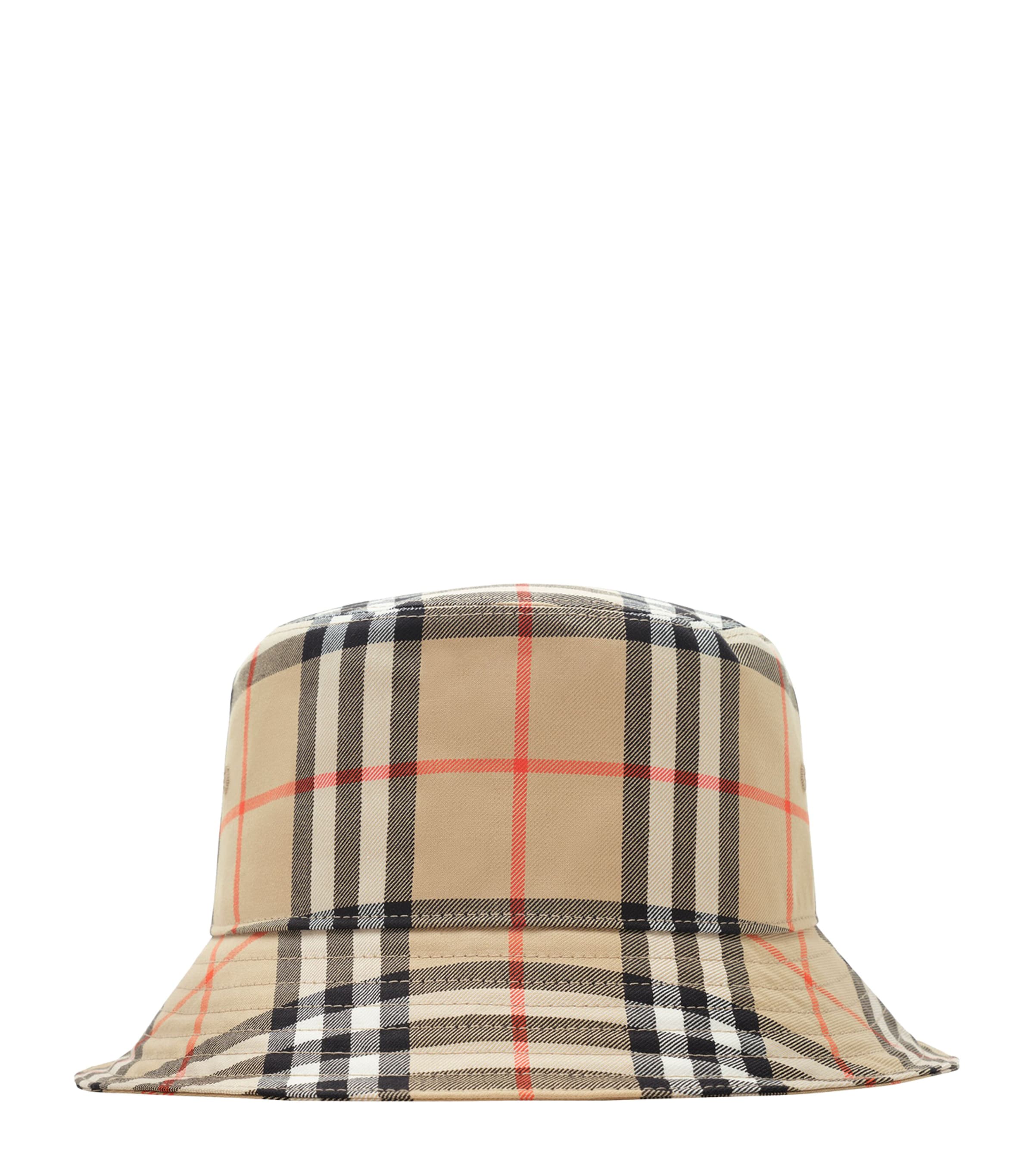 Burberry Cotton Check Bucket Hat Sand Ip Check Image 1