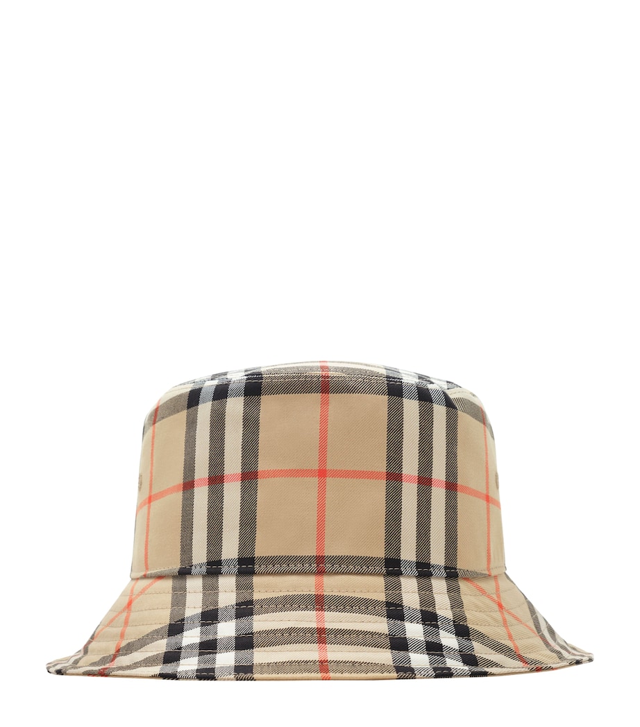 Burberry Cotton Check Bucket Hat Sand Ip Check Image 1