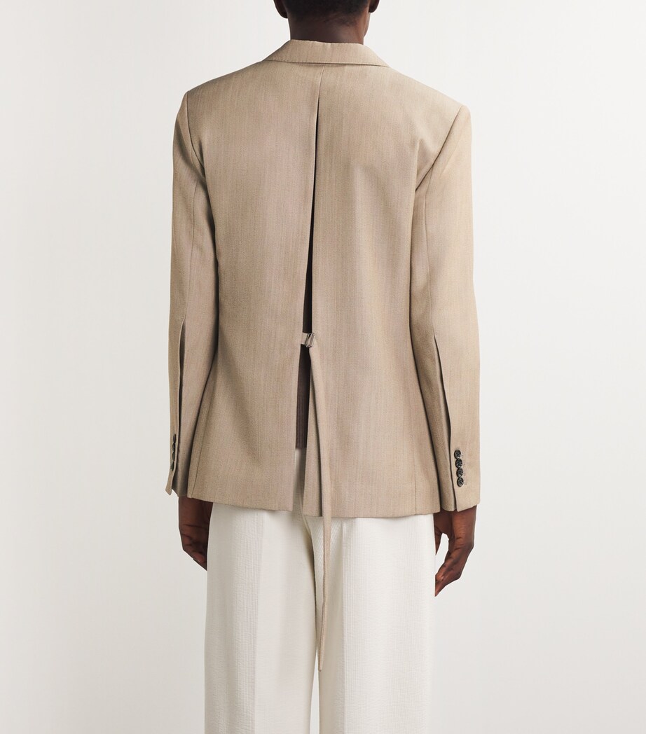 Virgin Wool Slit Back Blazer GINGEMBRE/725 Image 4