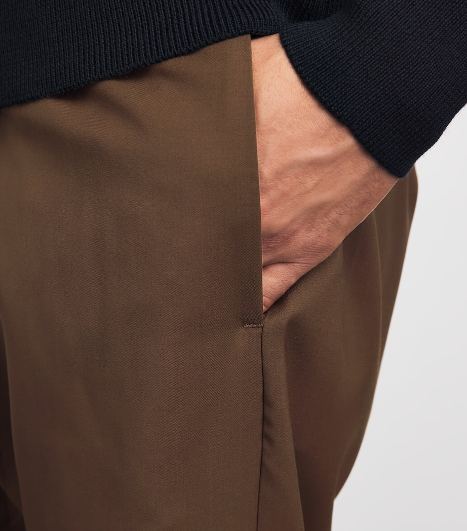 Barena Mens Virgin Wool Elasticated Trousers Toffee Image 3