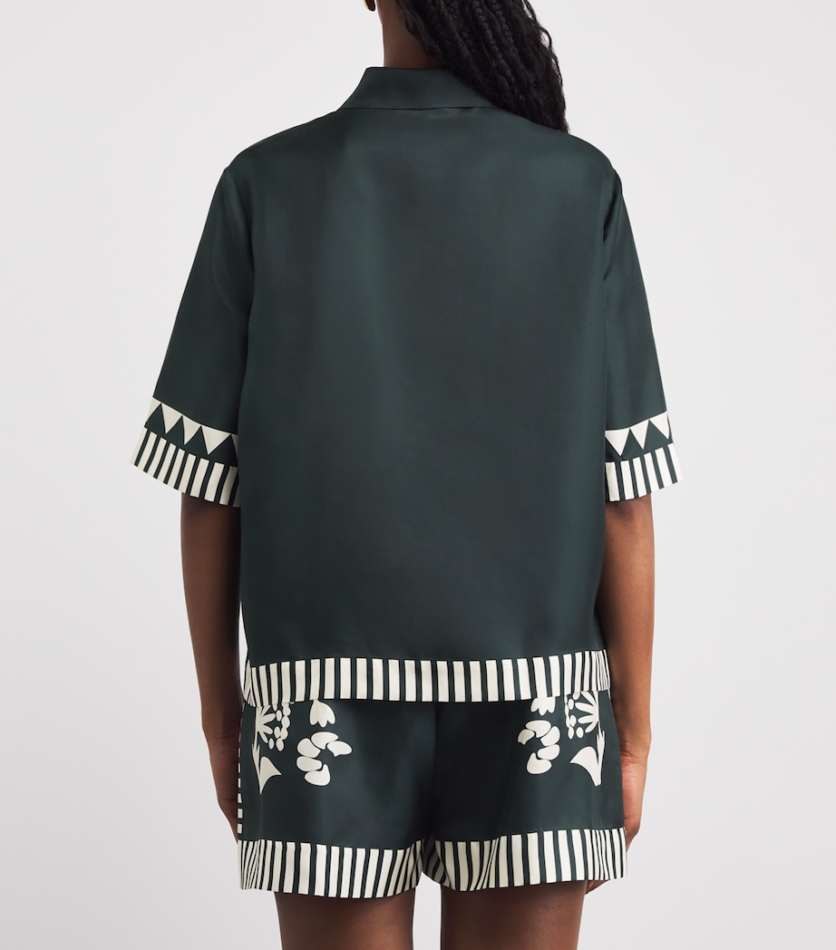 Eres Womens Silk Floral Émeraude Shirt Scarabee/pan Image 5