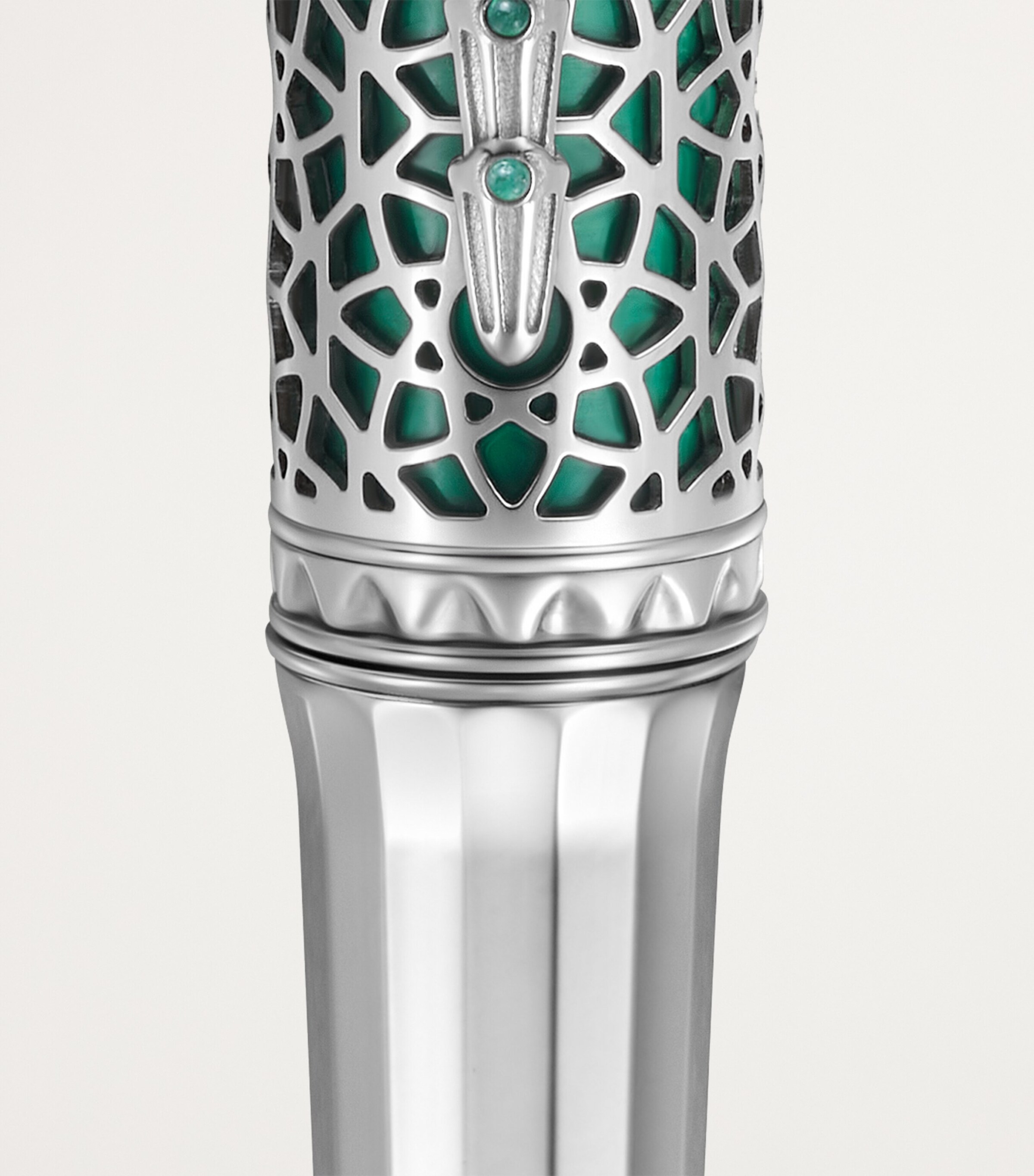 Cartier Sterling Silver, Turquoise and Mother-Of-Pearl Palm Tree Ballpoint Pen Turquoise & Silver Image 6