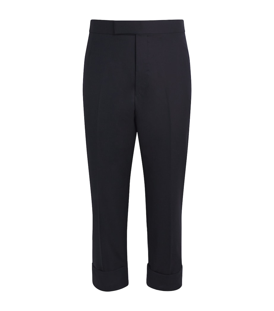 Thom Browne Mens Wool Tailored Trousers Navy Image 1