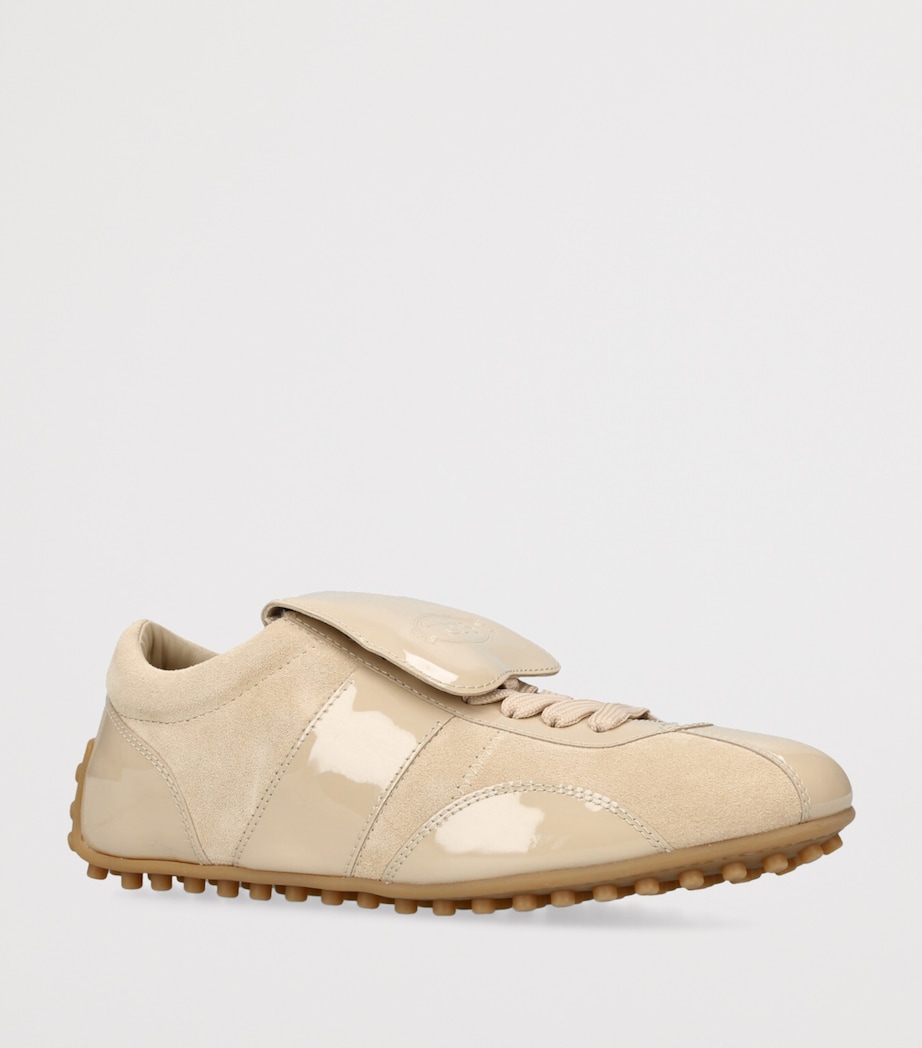 Tod's Patent Leather-Suede T-Marathon Sneakers Camel Image 3