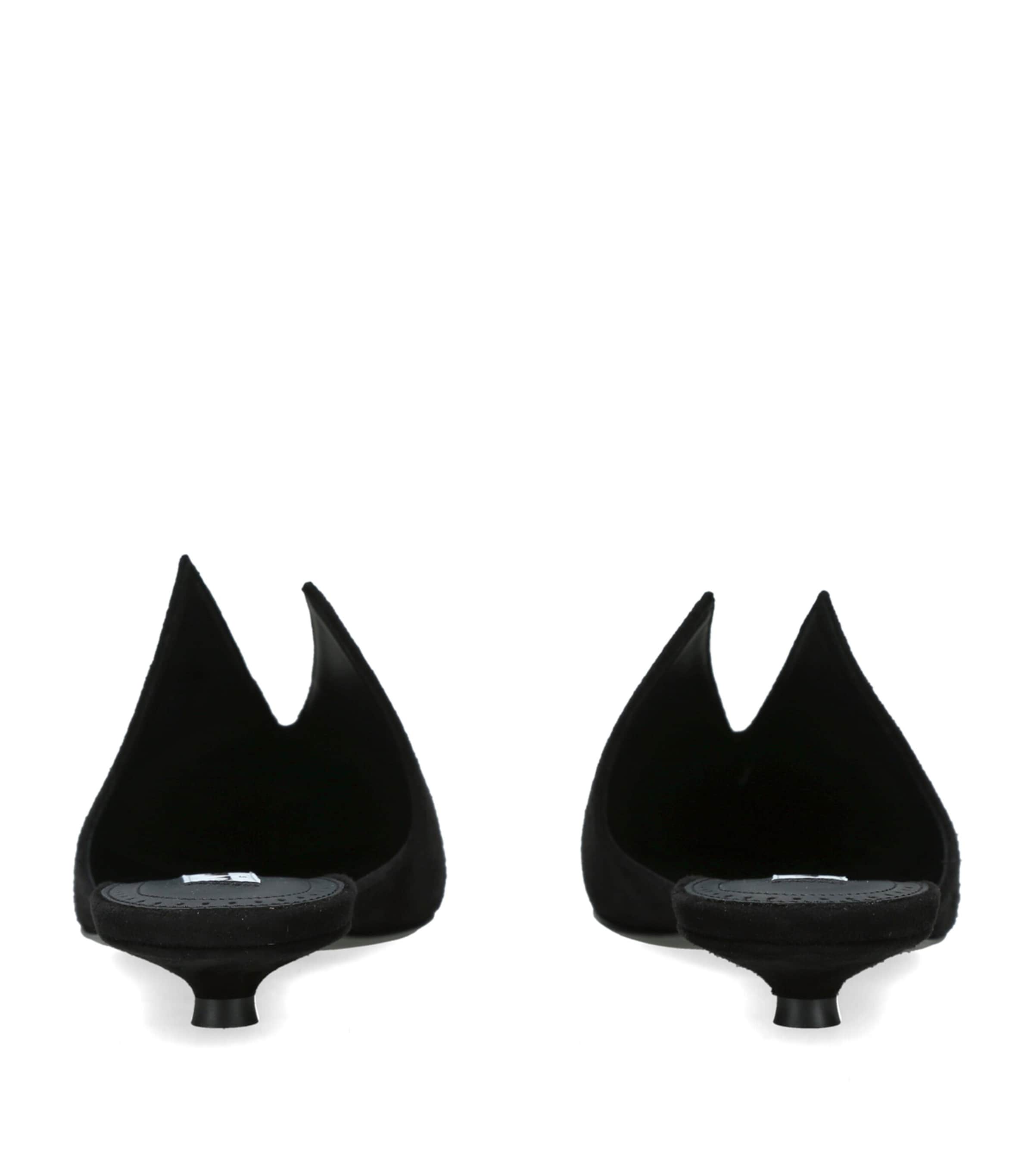 Alaïa Suede Pointy Mules 25 Black Image 2