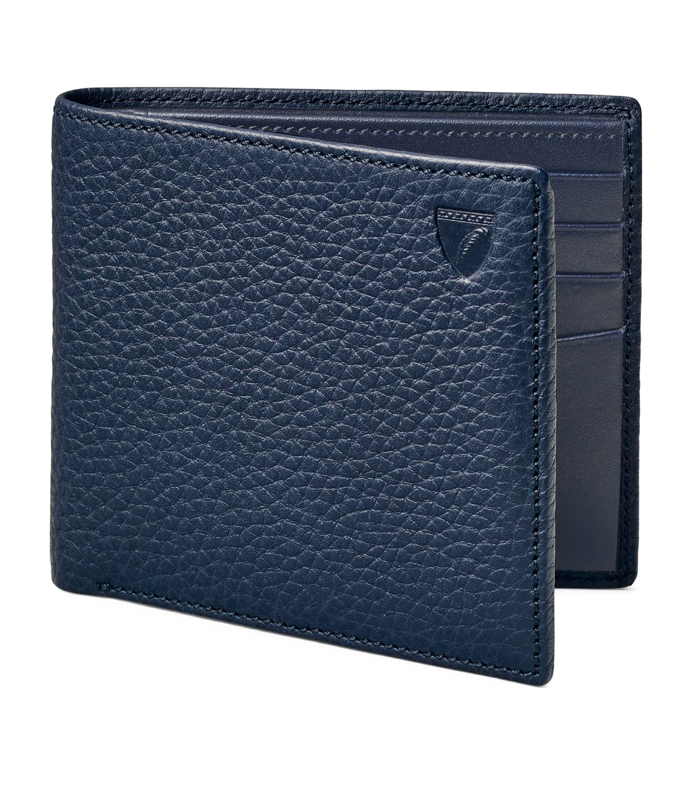 Classic Billfold Leather Wallet NAVY Image 4