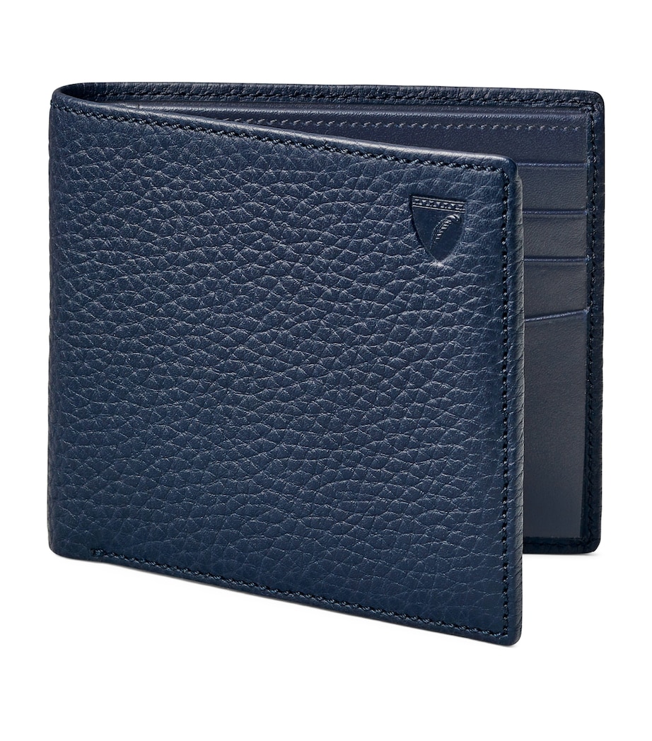 Classic Billfold Leather Wallet NAVY Image 4