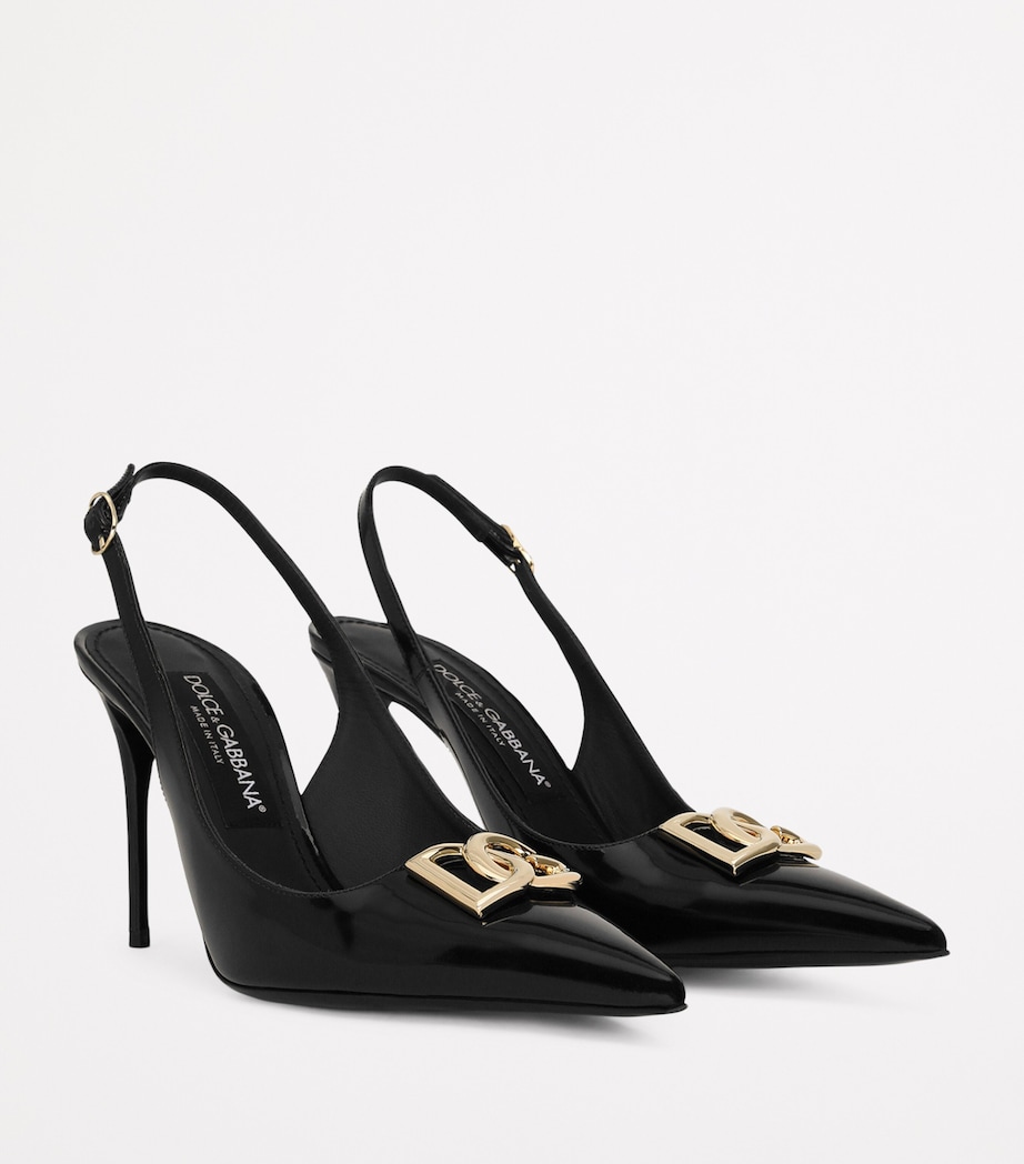 Patent Leather Slingback Pumps 90 80999-BLACK Image 4