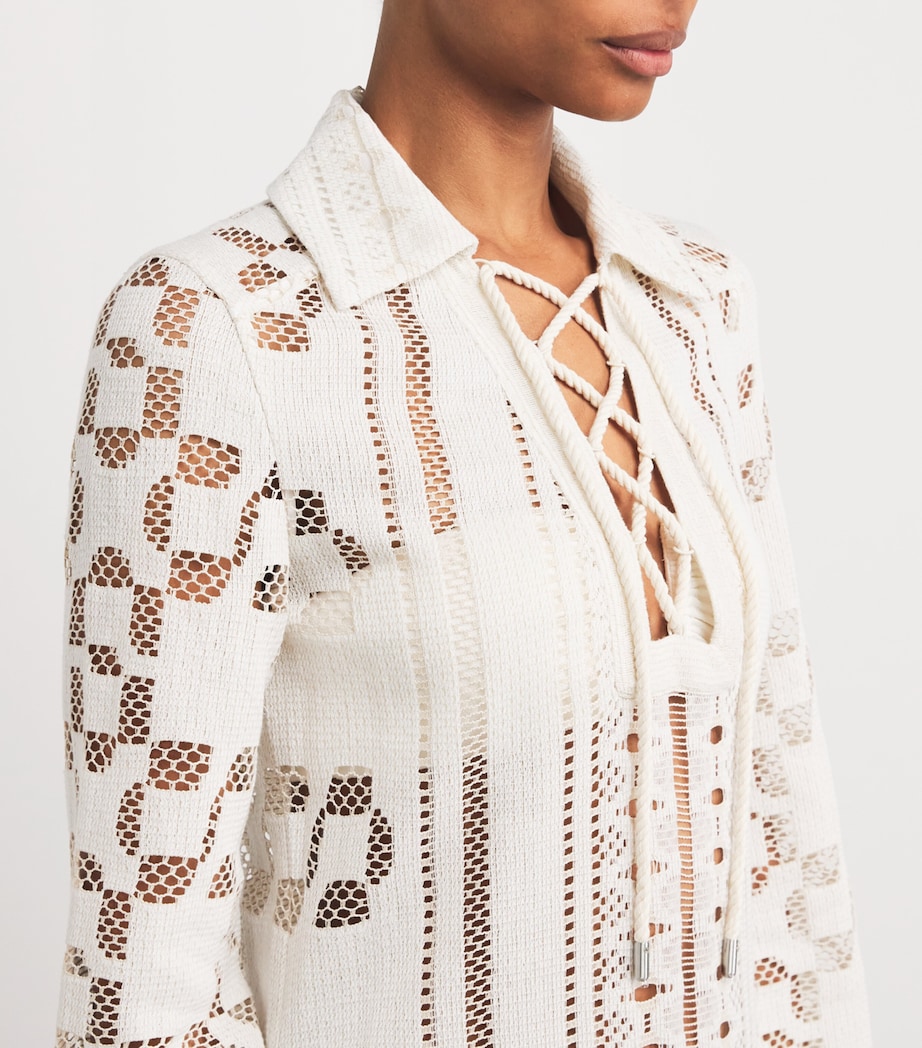 Lace-Up Wiliama Maxi Dress WHITE MULTI Image 6