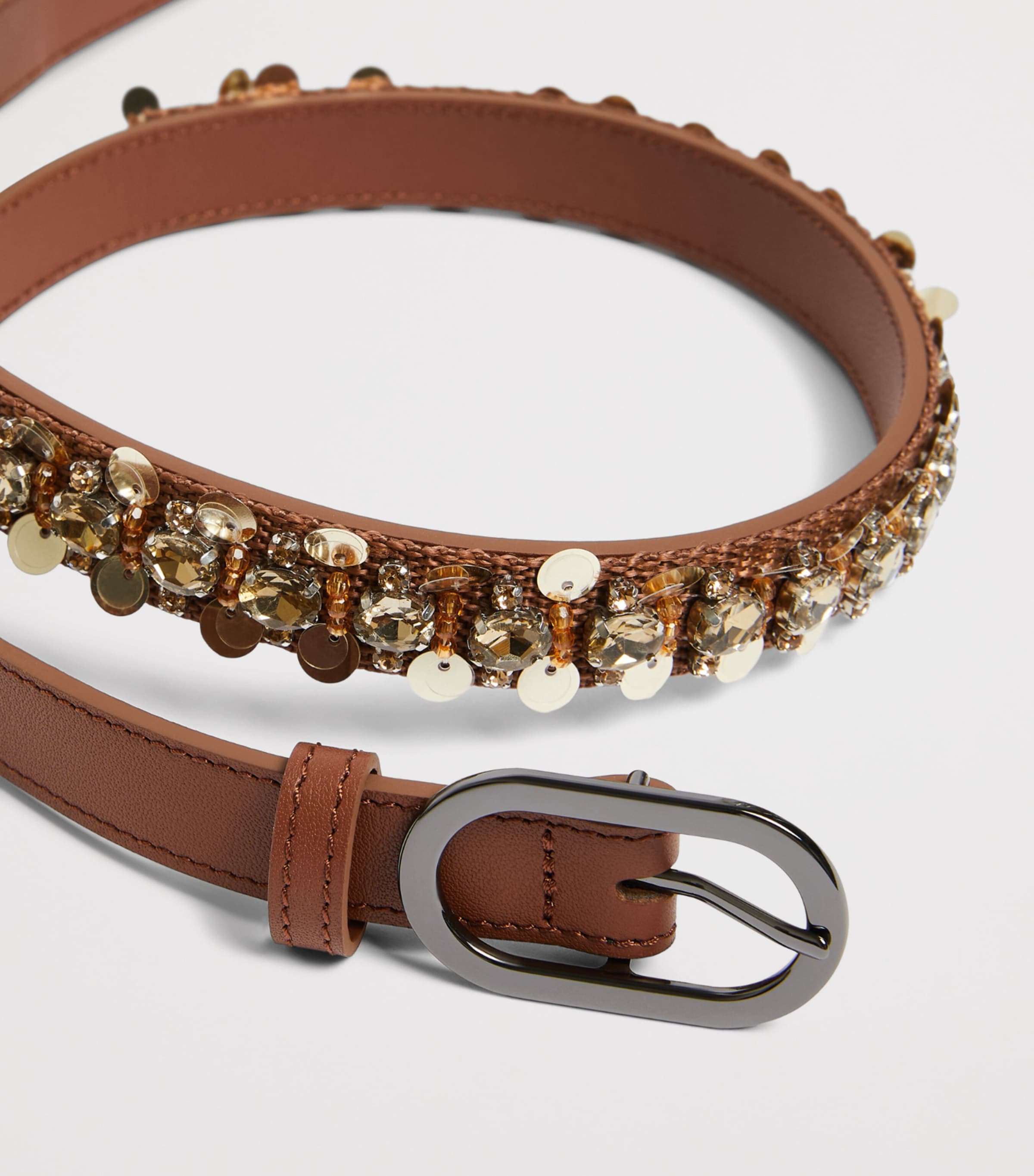 Marina Rinaldi Leather Belt Tobacco Image 3