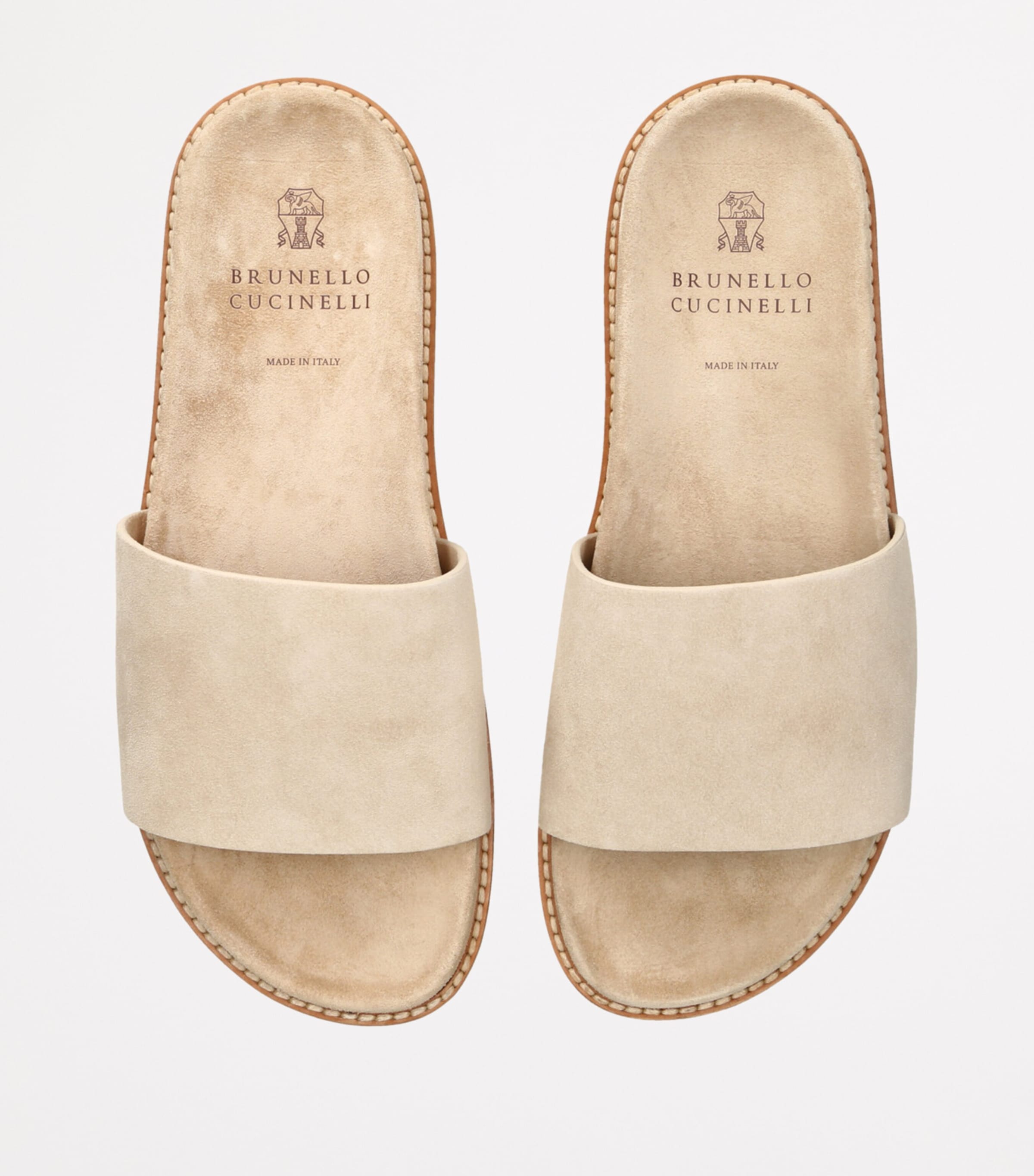 Suede Slides BEIGE Image 4