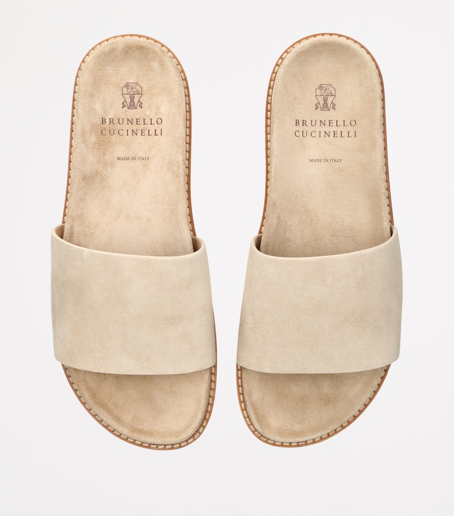 Suede Slides BEIGE Image 4