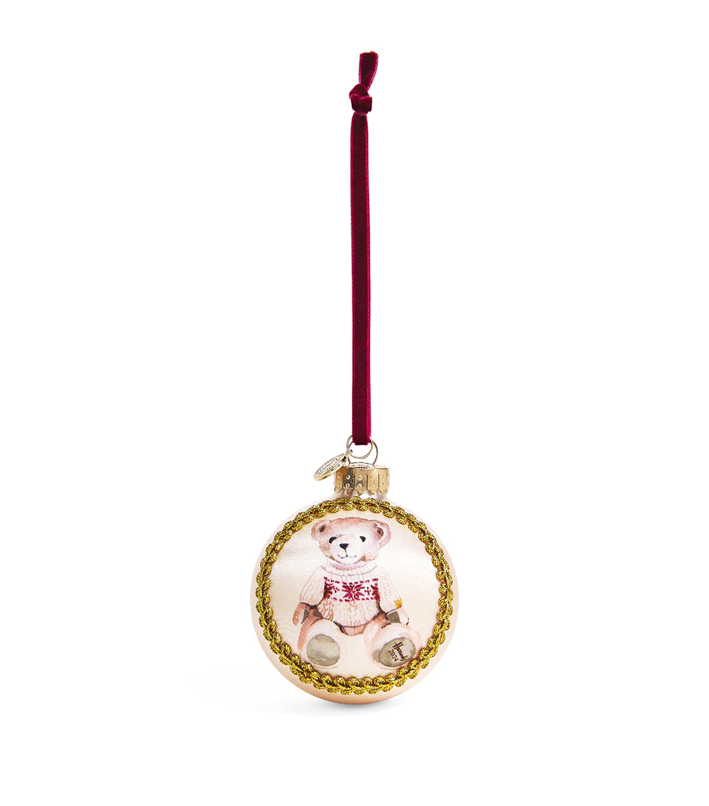 Harrods Oyster Christmas Bear 2024 Noah Bauble In Neutral