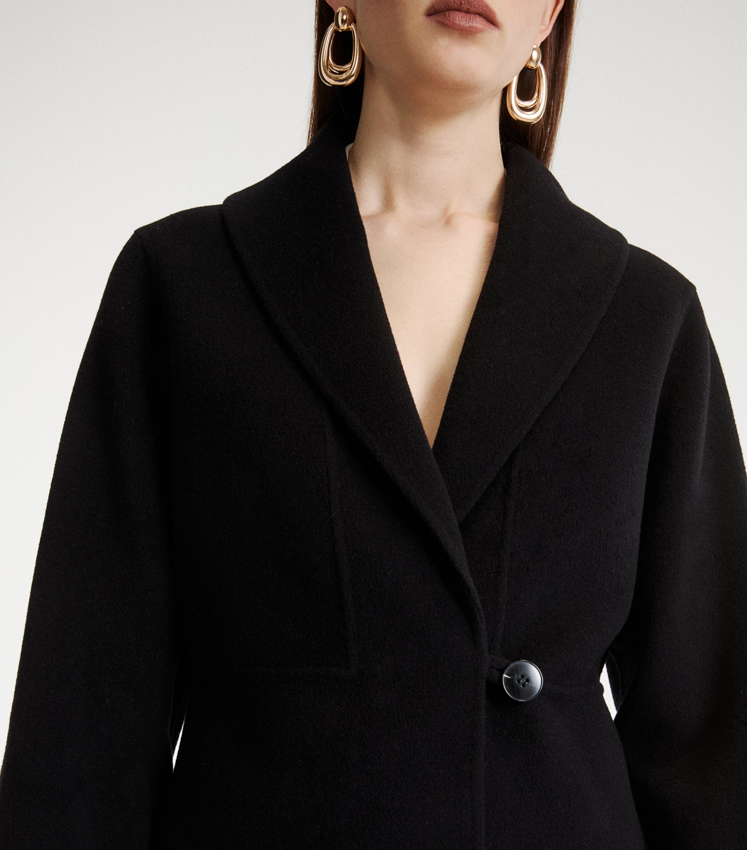 Marella Womens Virgin Wool-Blend Coat Black Image 5