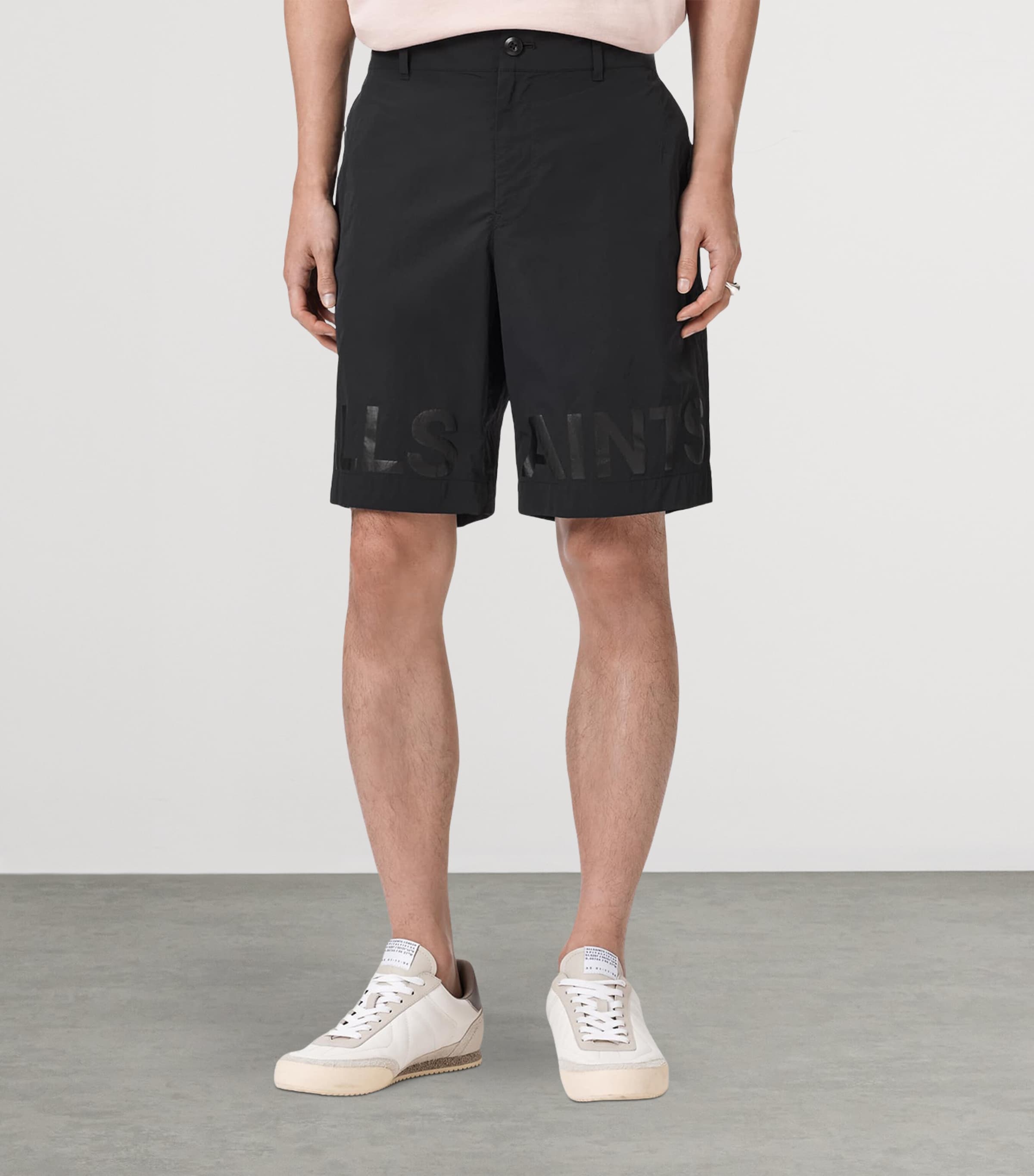 AllSaints Mens Logo Nexus Shorts Black Image 3