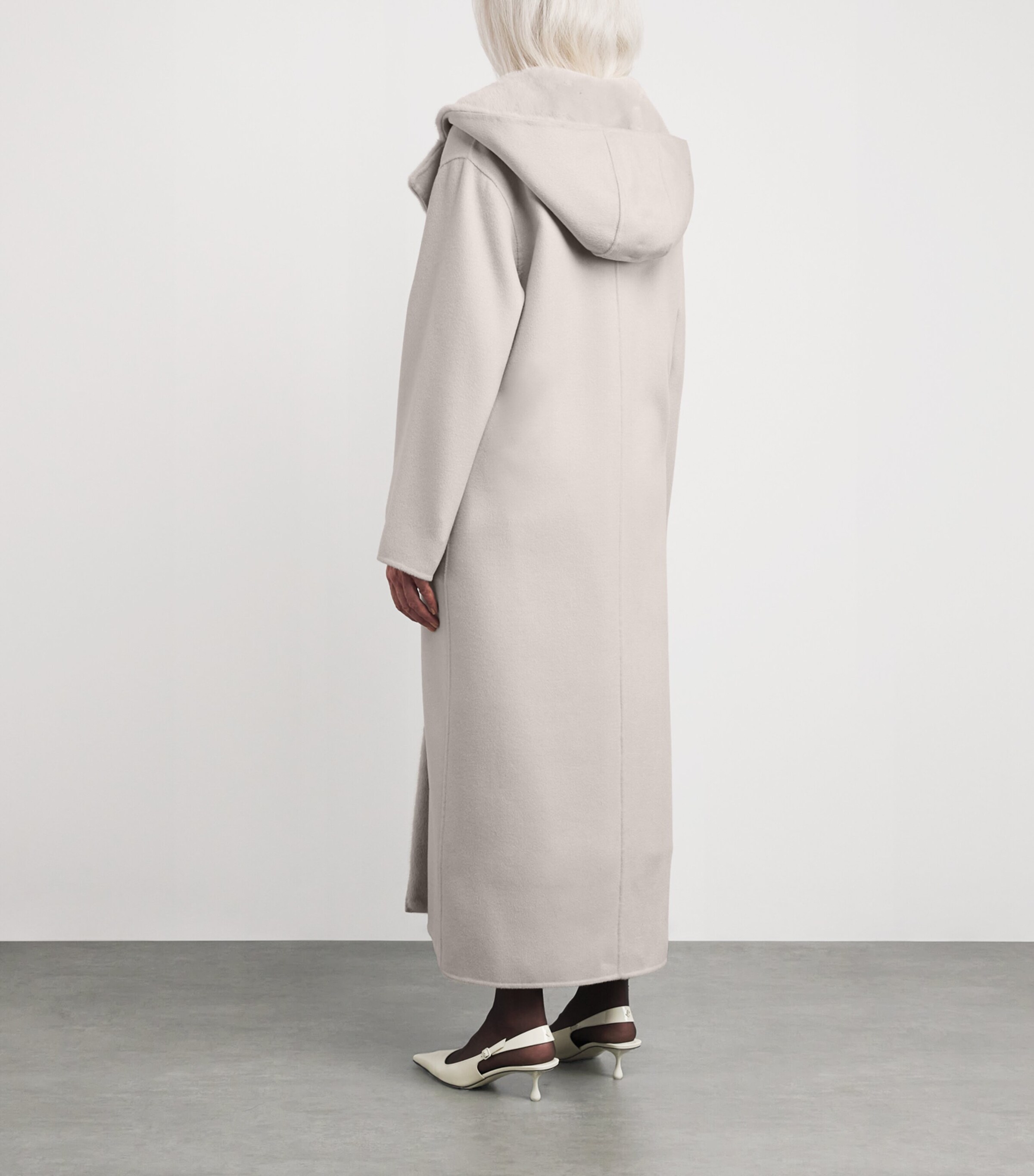 Yves Salomon Womens Hooded Mink Fur-Trim Coat Image 4