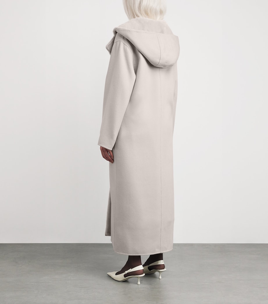 Yves Salomon Womens Hooded Mink Fur-Trim Coat Image 4