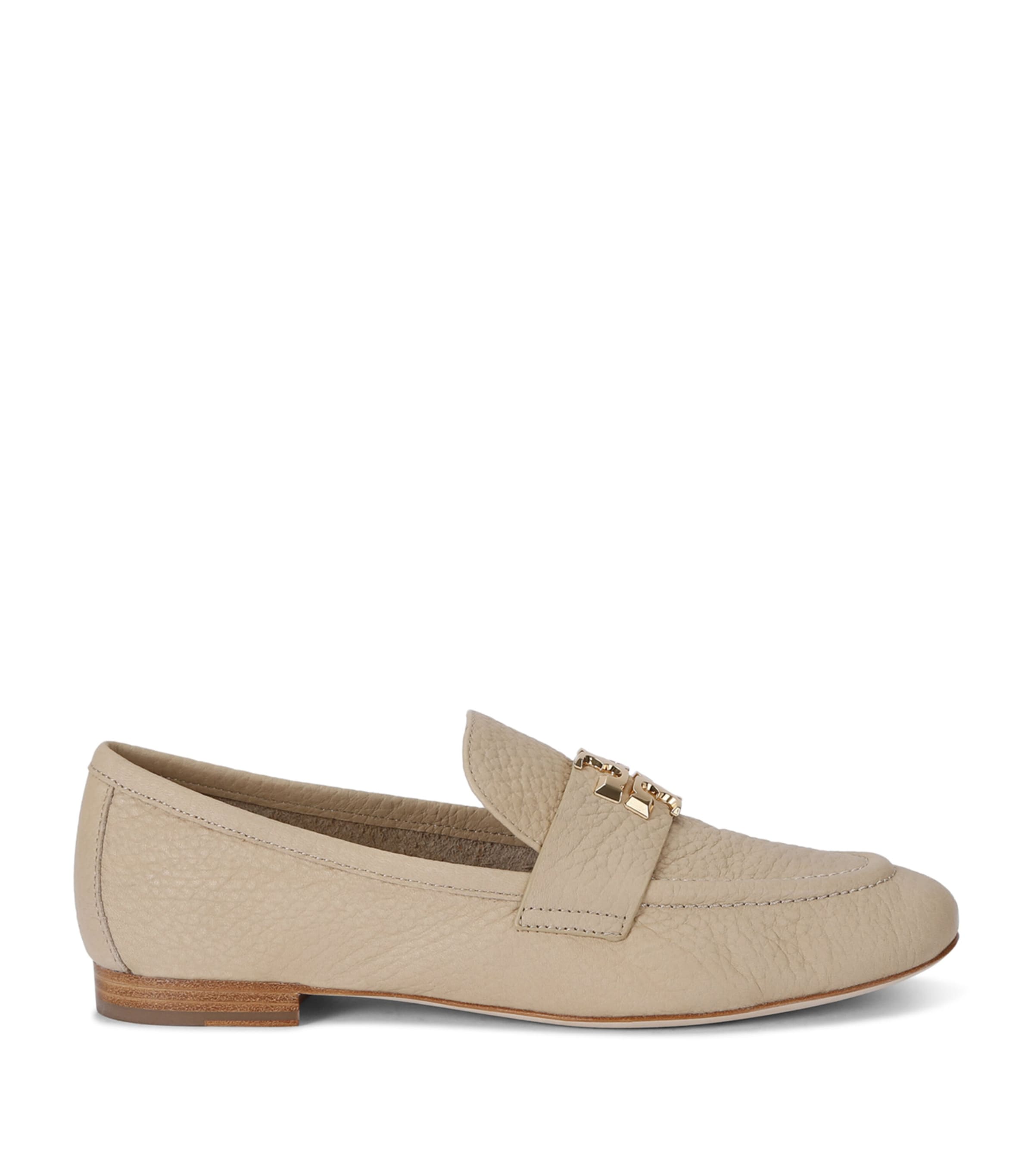 Tory Burch Leather Eleanor Loafers In Beige