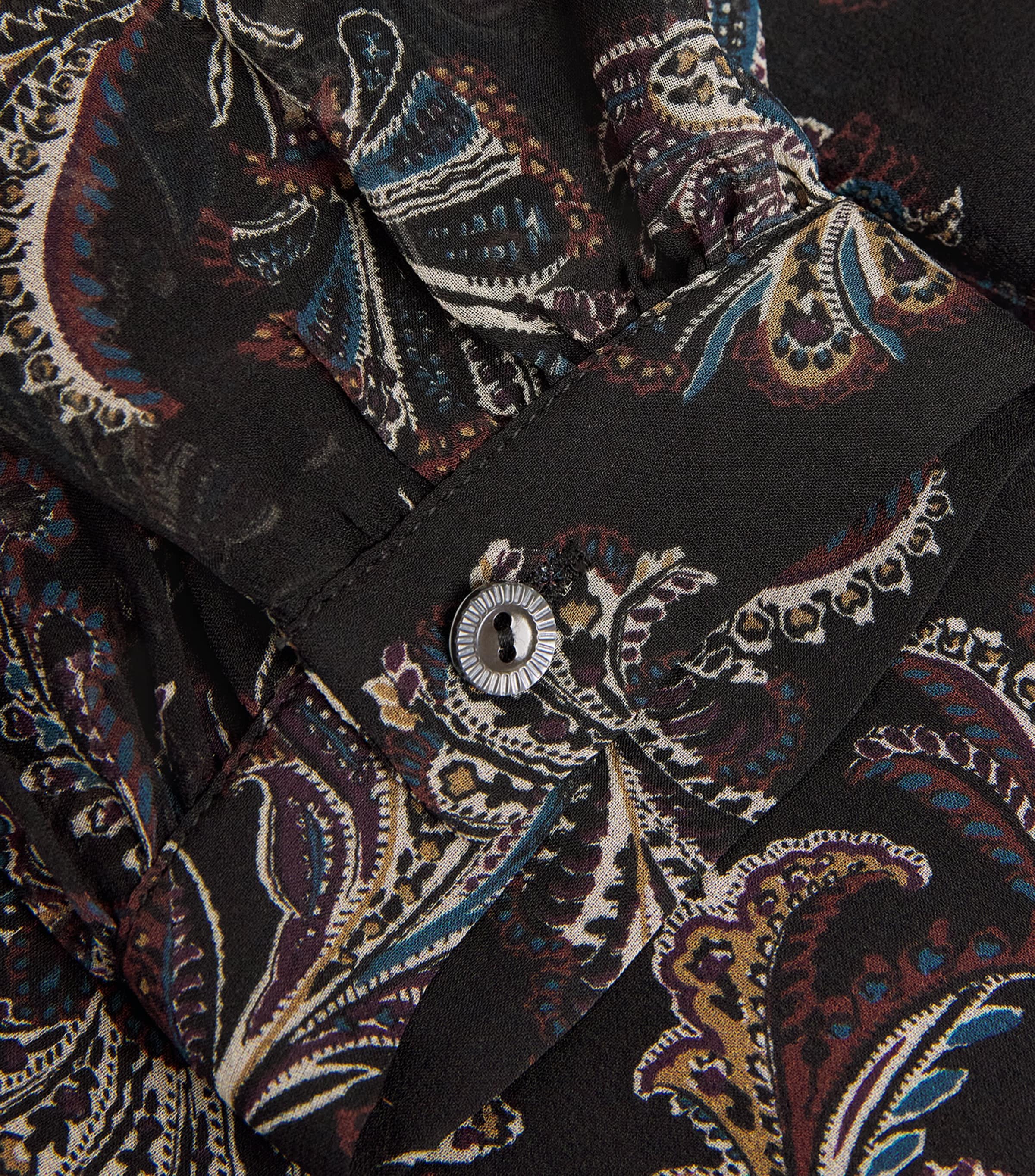 Veronica Beard Womens Silk Ashlynn Blouse Black Multi Image 6