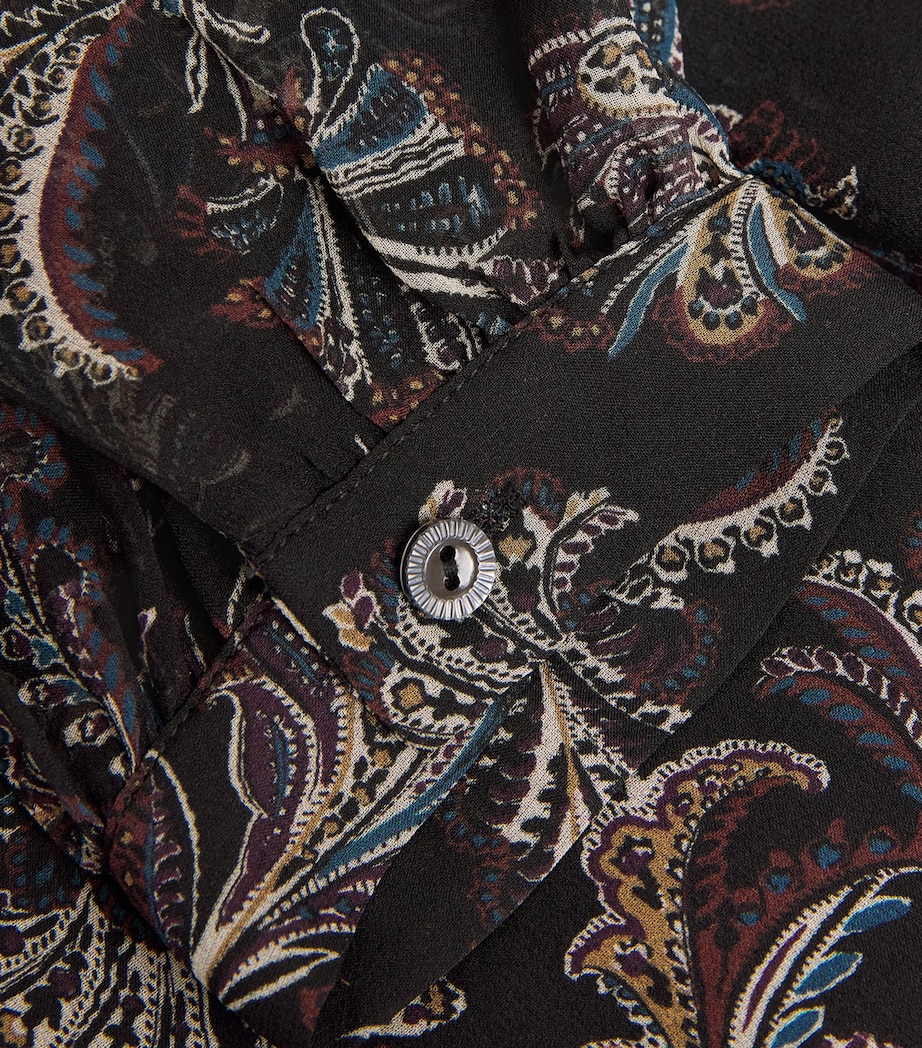 Veronica Beard Womens Silk Ashlynn Blouse Black Multi Image 6