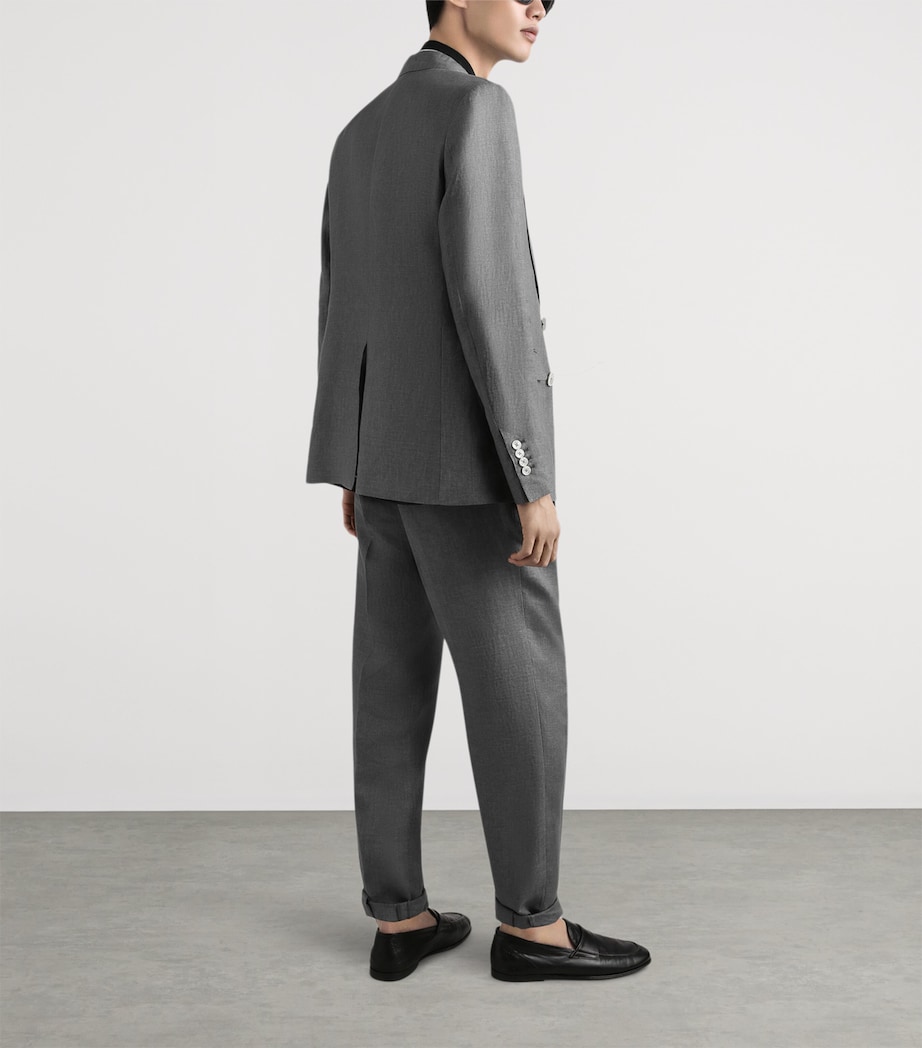 Linen Tailored Joggers N0701-LIGHT GREY 7 Image 3