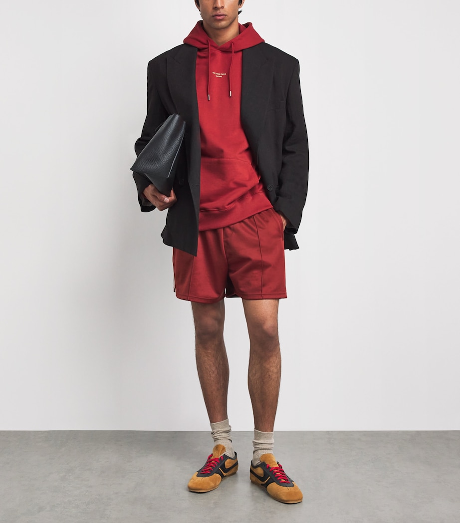 Drôle De Monsieur Mens Cotton Slogan Hoodie Dark Red Image 2