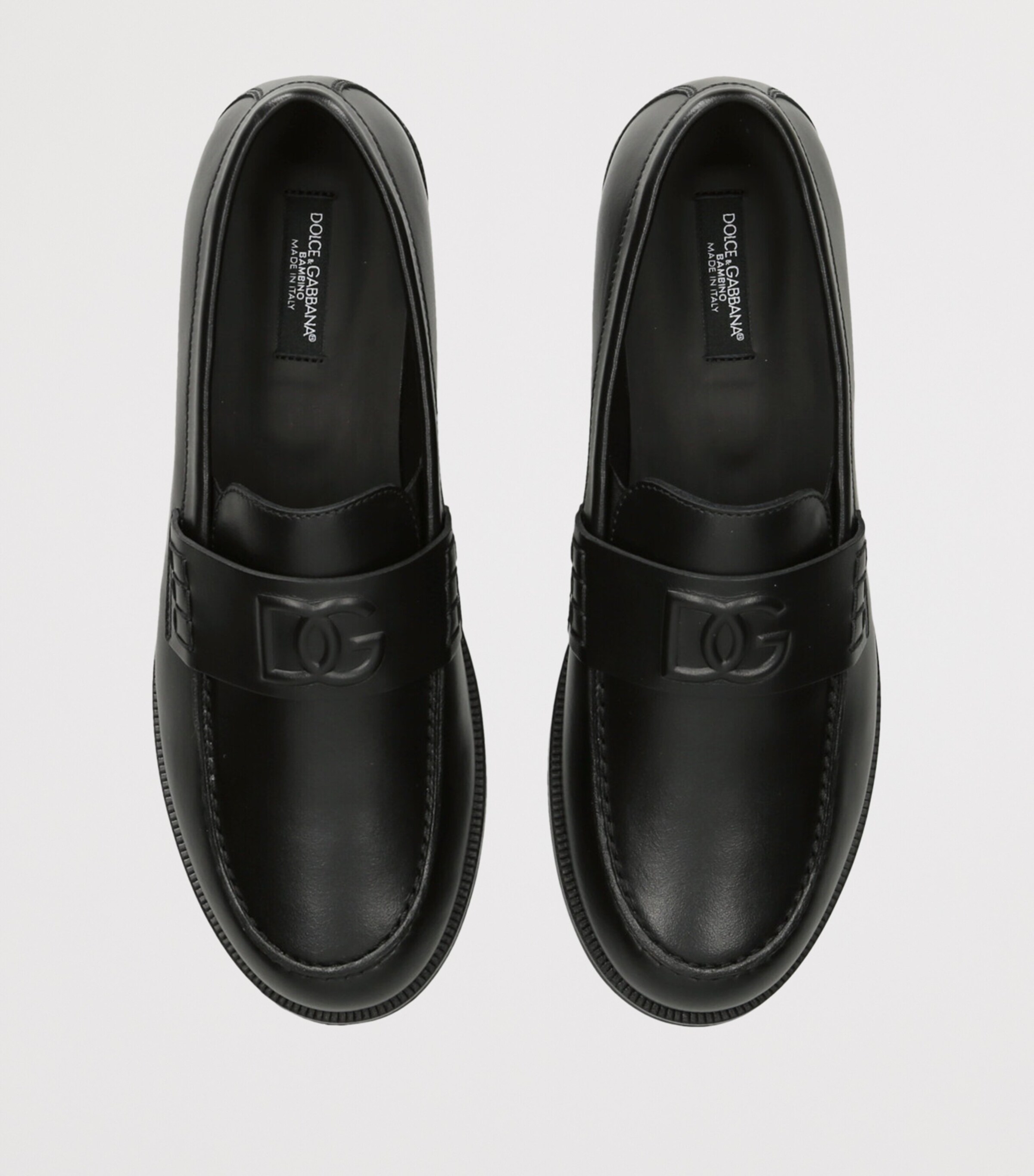 Leather Embossed DG Loafers BLACK Image 4