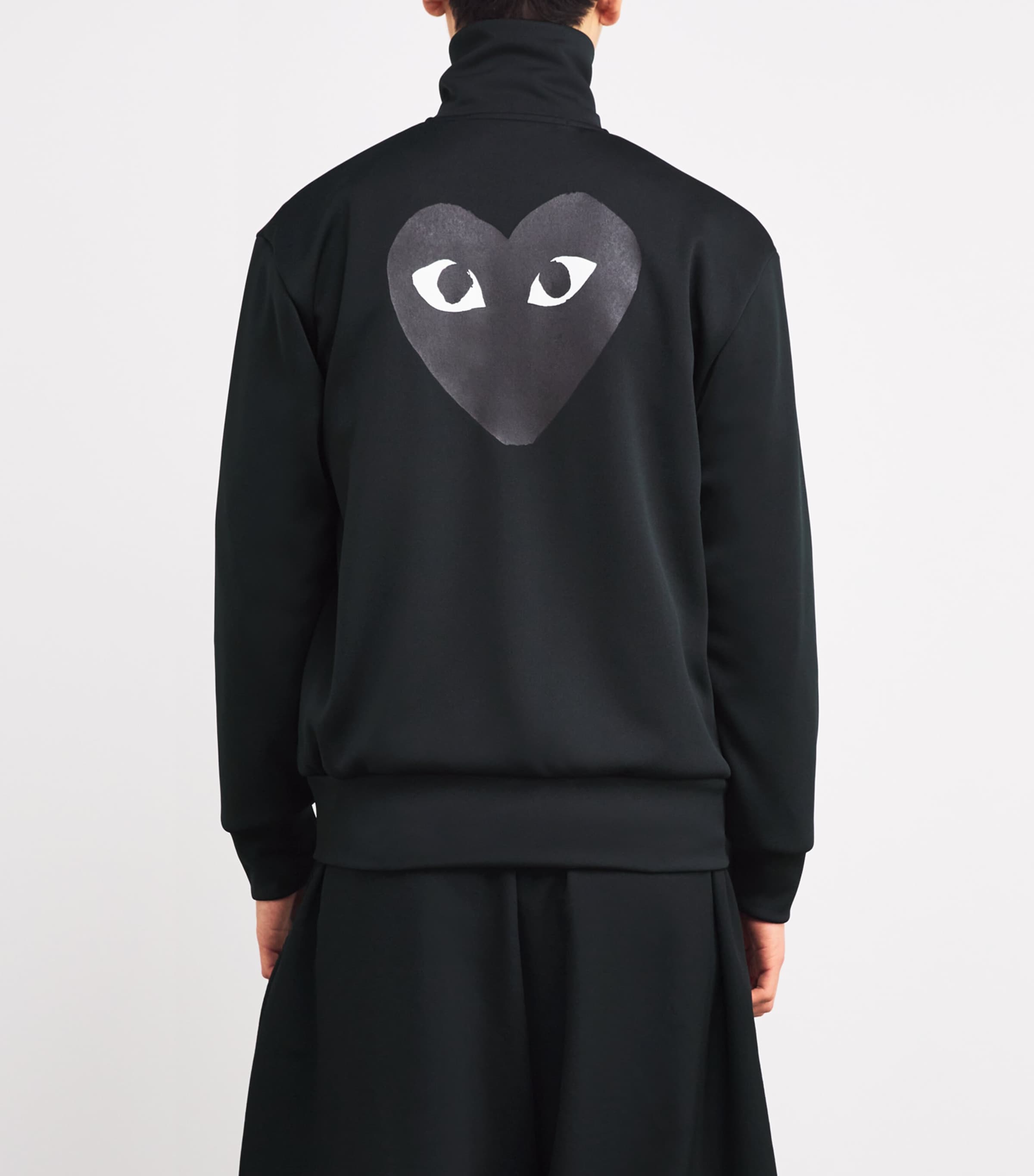 Zip-Up Heart Sweatshirt BLACK Image 4