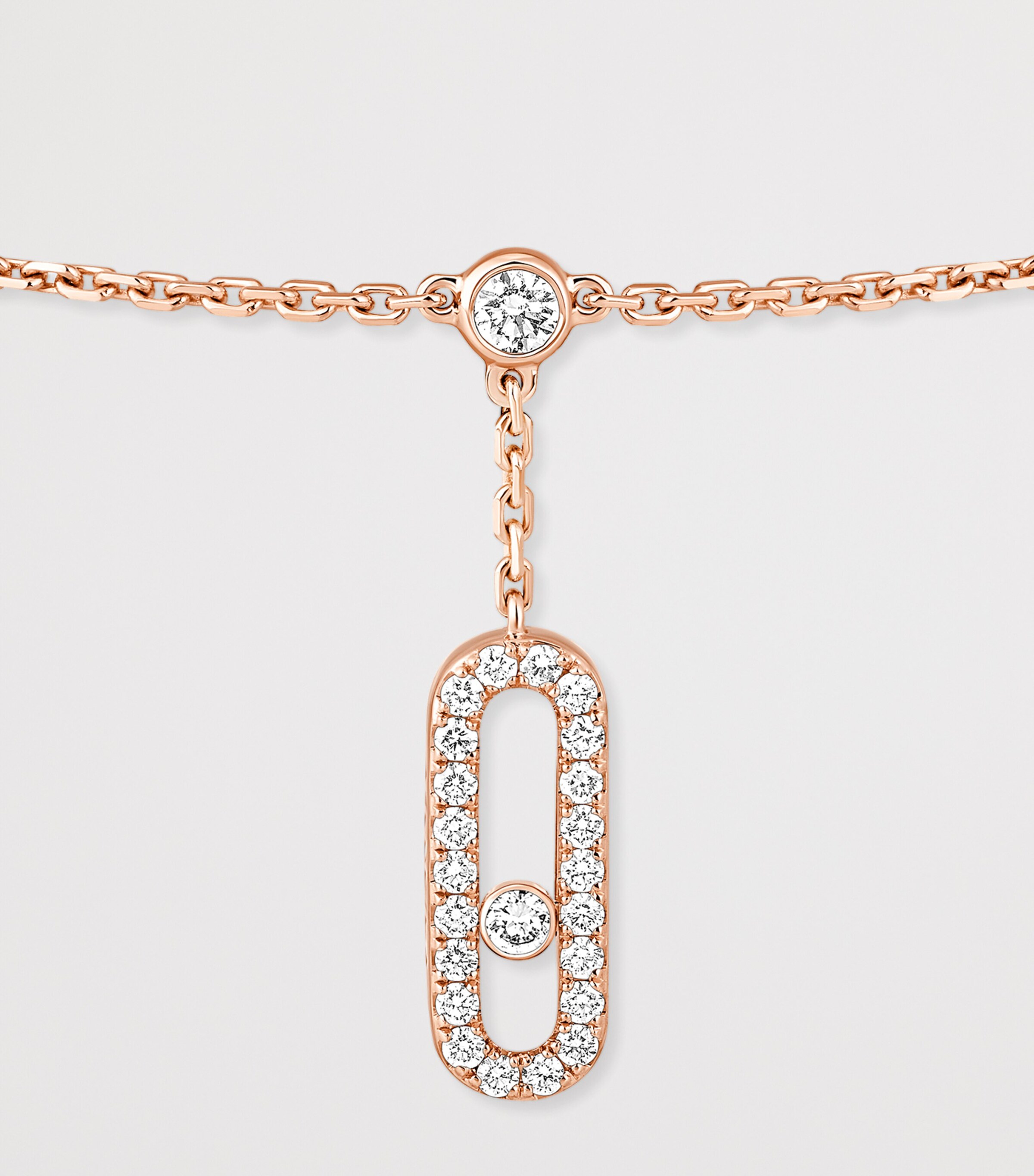 Messika Move Uno Pink Gold and Diamond Pavé Ankle Bracelet (0.35ct) Pink Gold Image 3